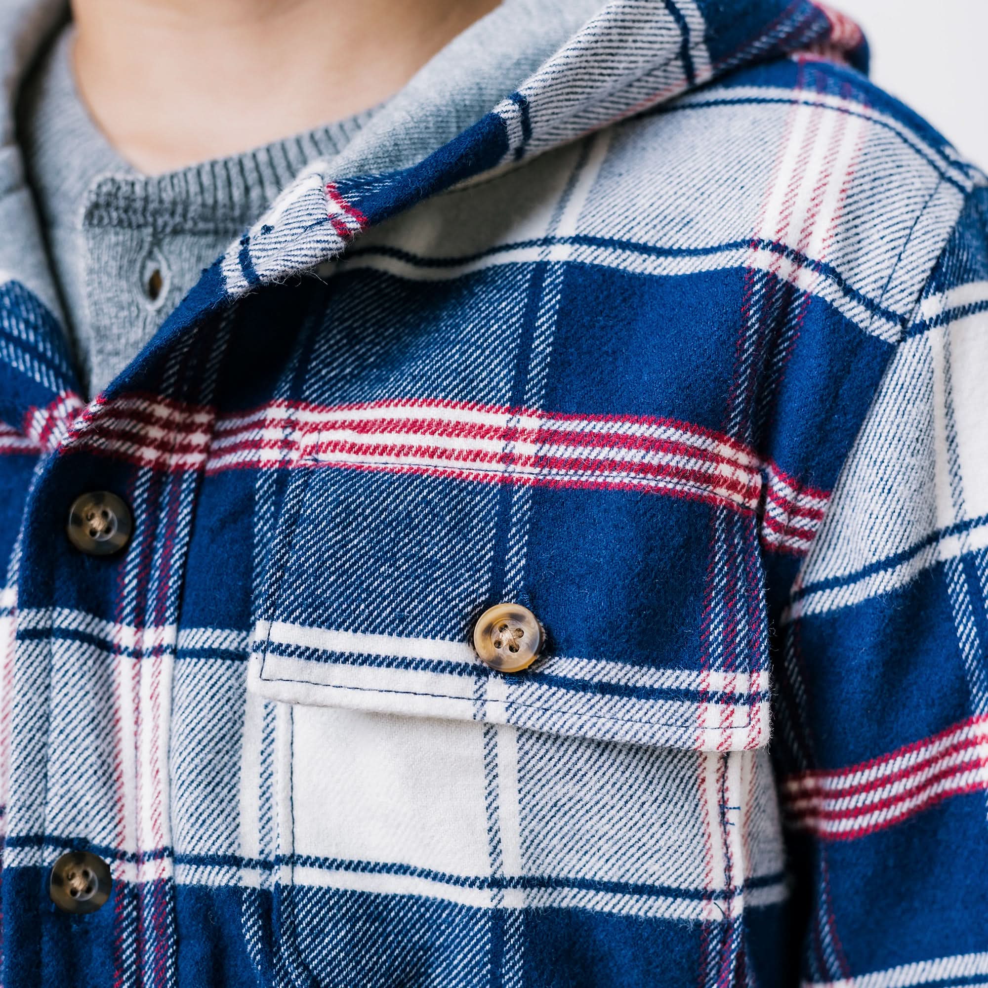 Hooded Flannel Shirt Jacket