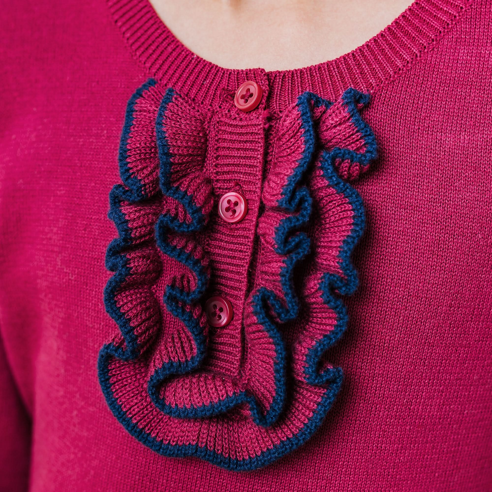 Organic Ruffle Sweater Henley