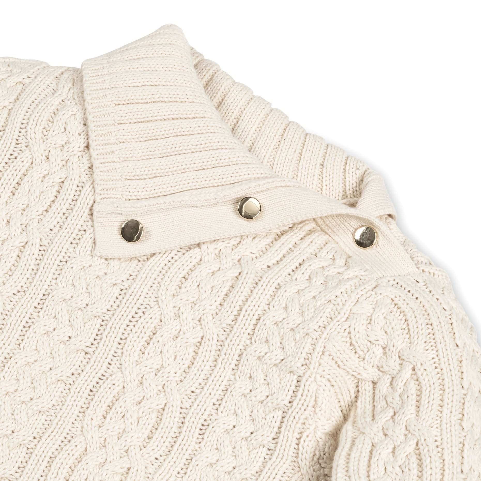 Split Neck Cable Organic Sweater Dress