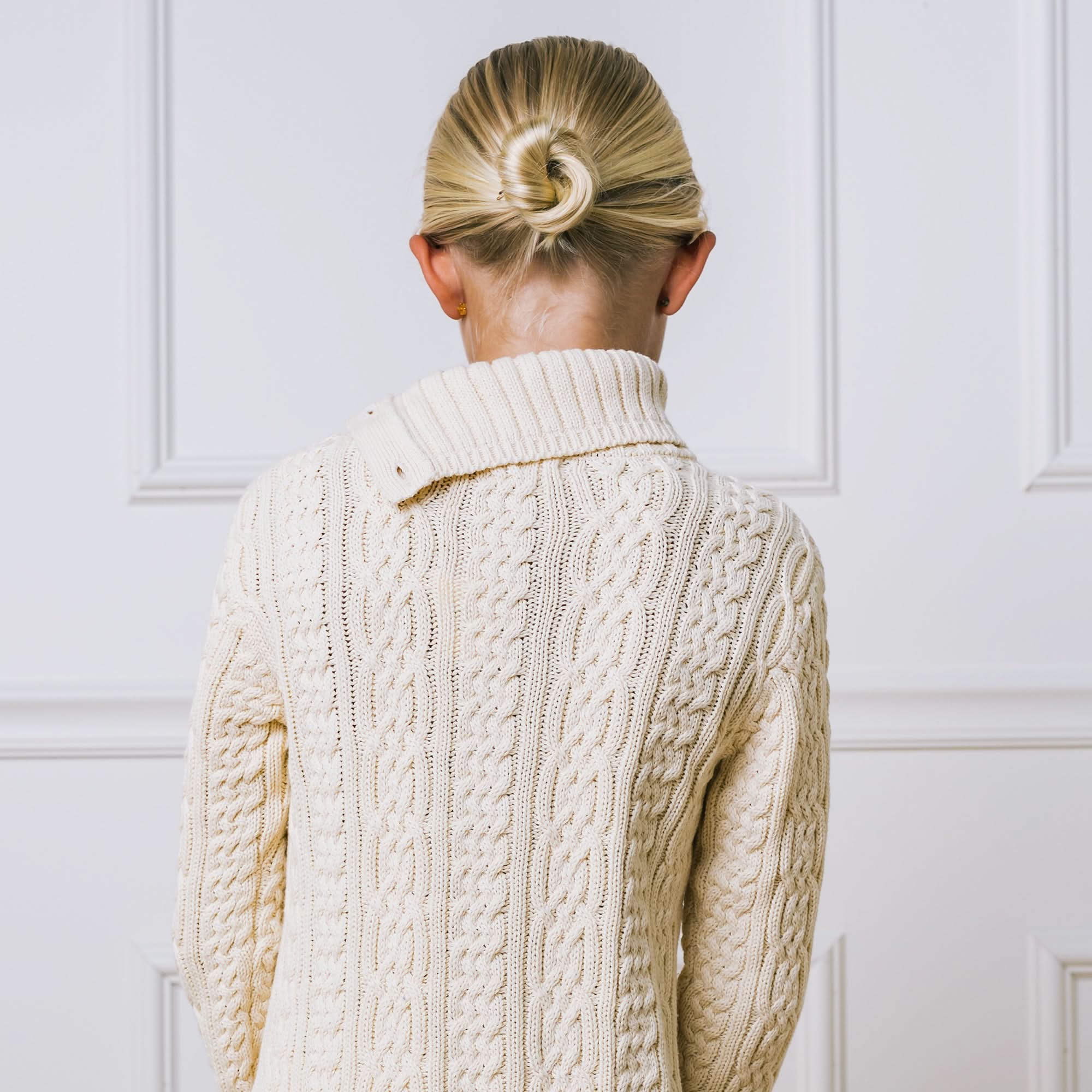 Split Neck Cable Organic Sweater Dress