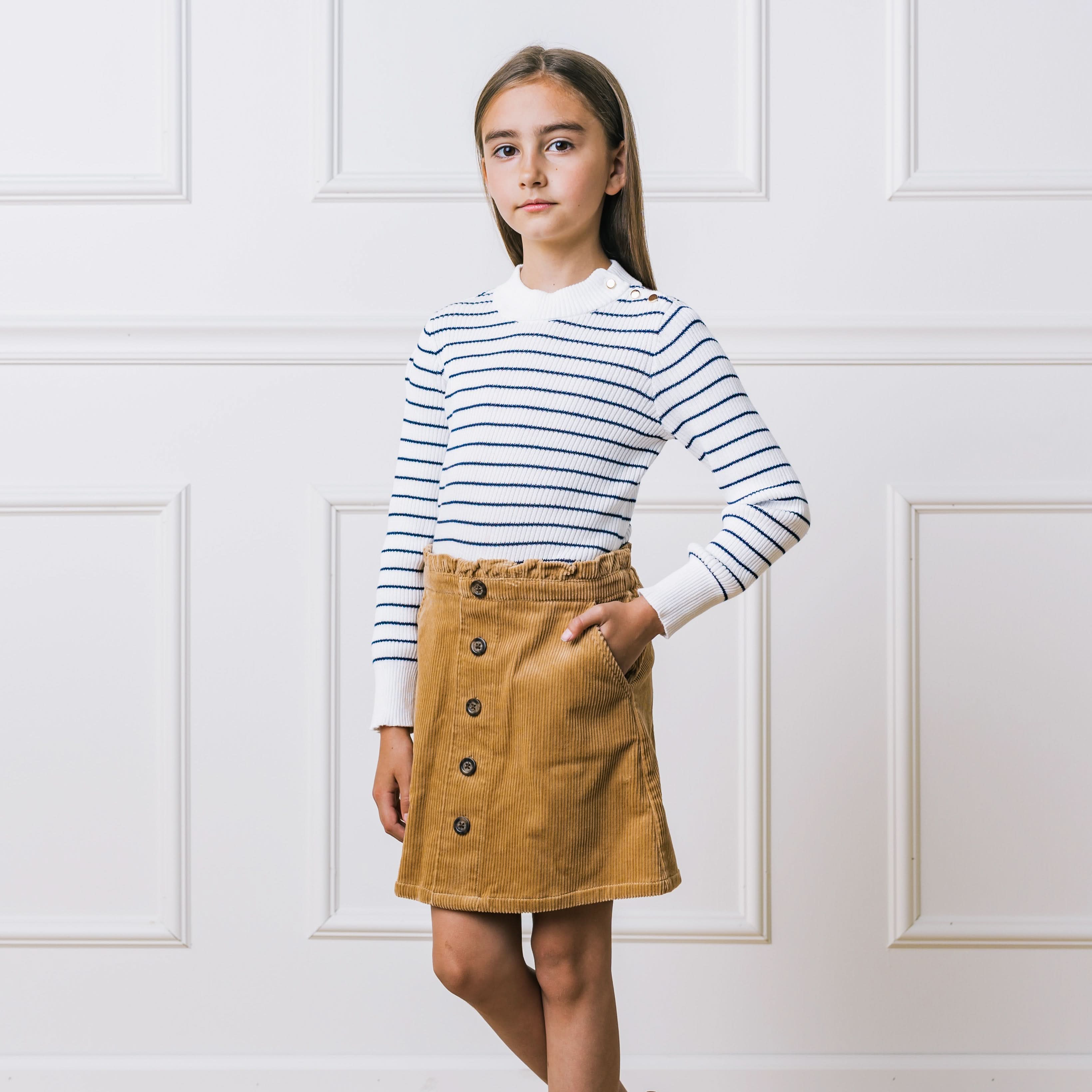 Corduroy Cinch Waist Skirt