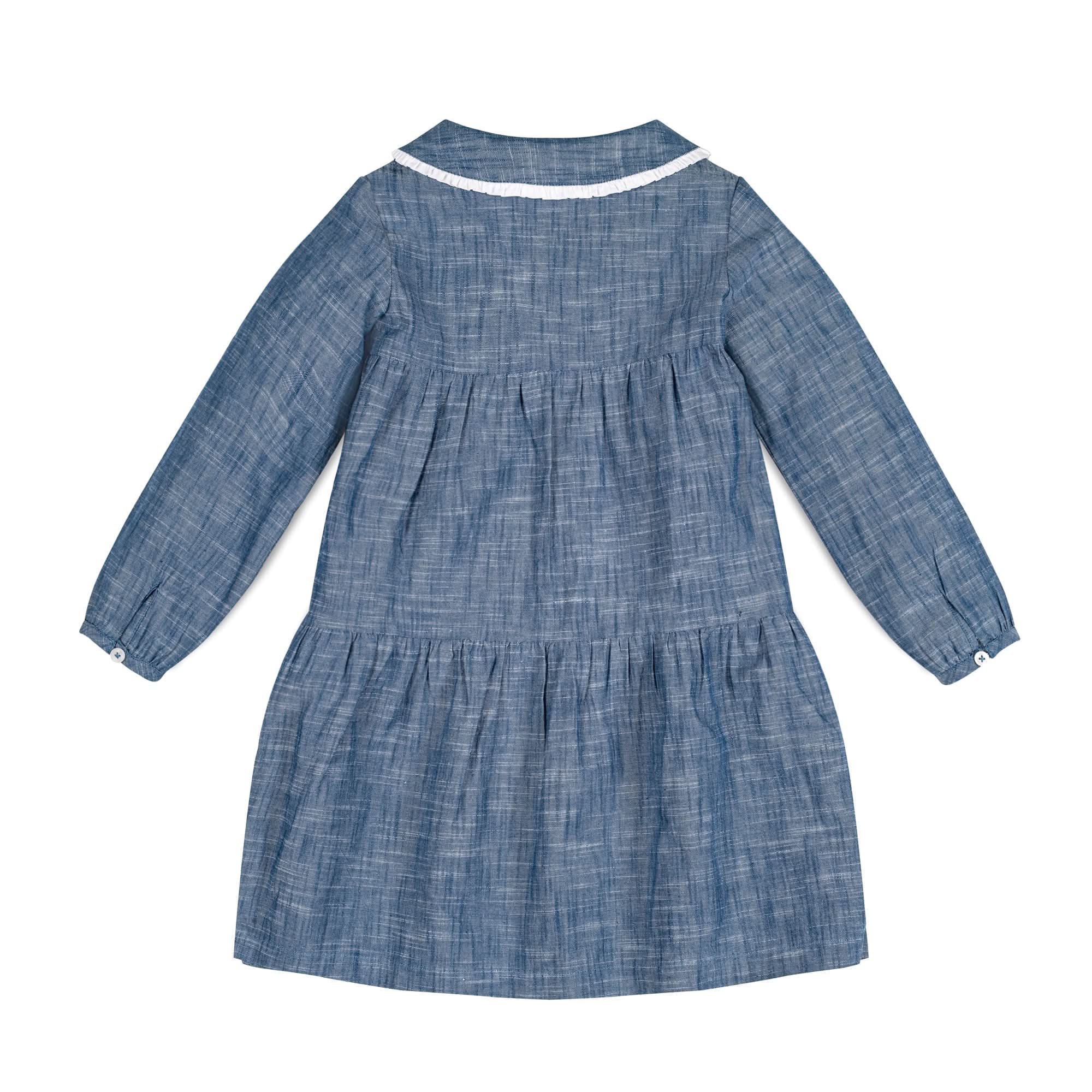 Button Front Organic Chambray Dress