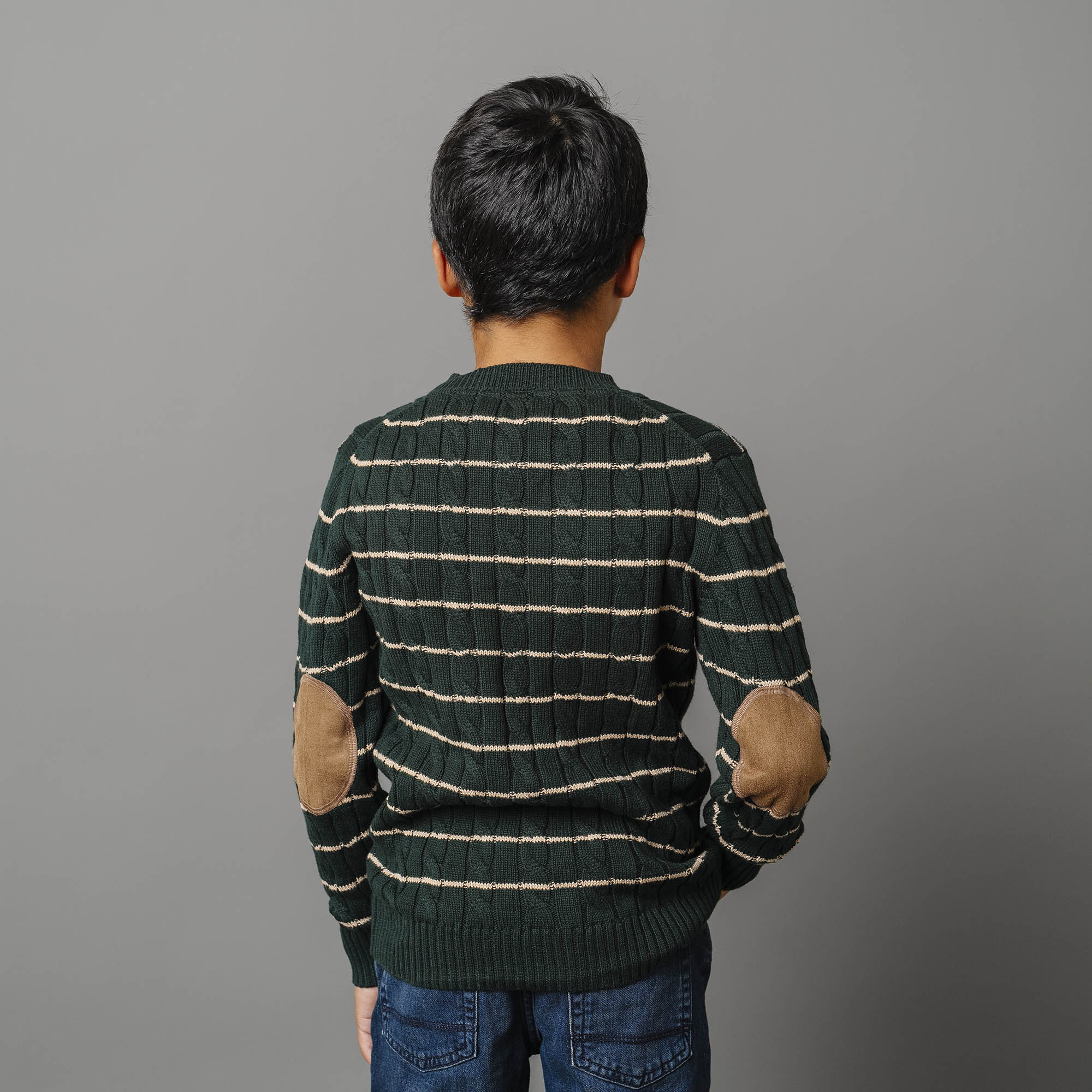 Organic Sweater Henley with Elbow Patches - Baby