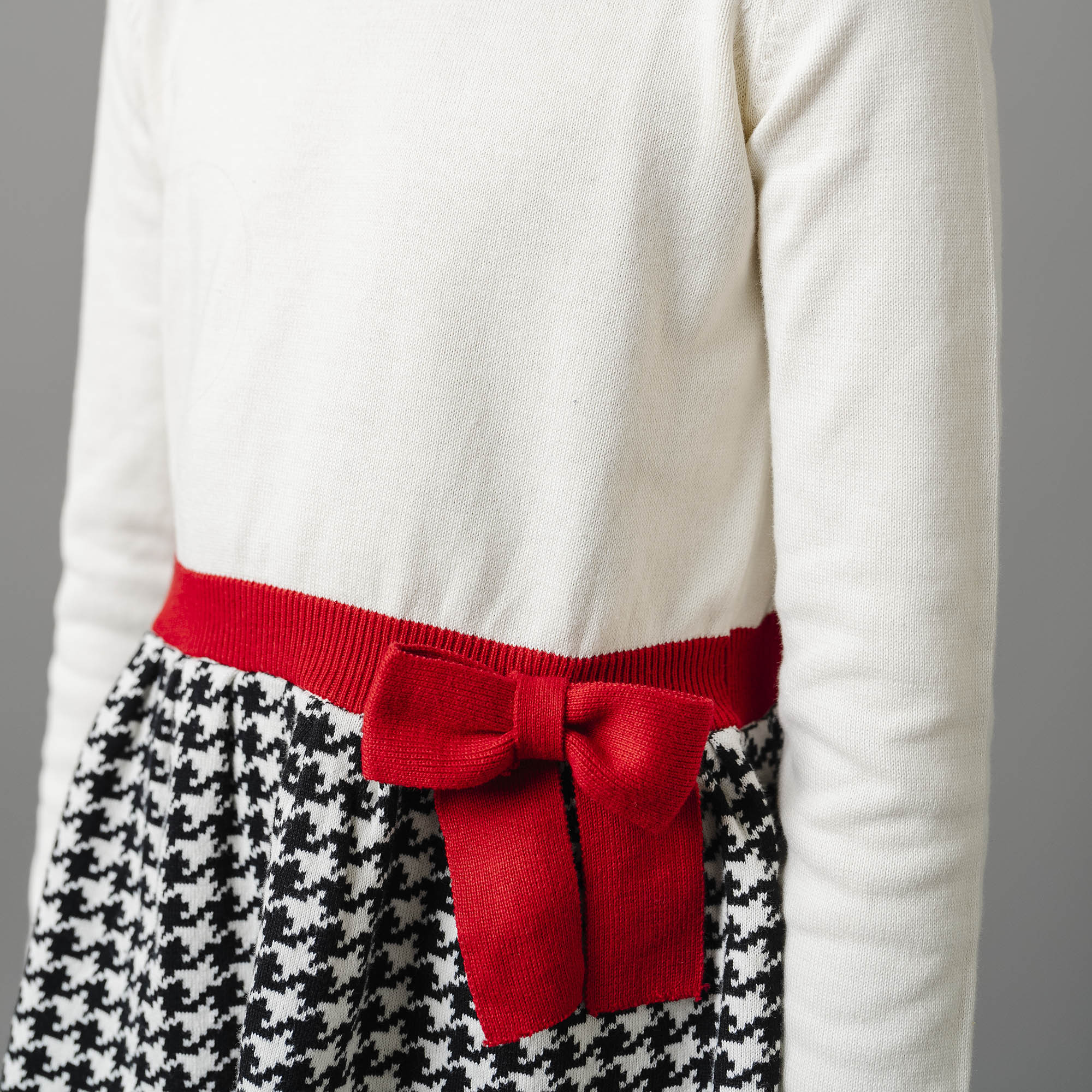 Organic Skater Sweater Dress with Bow - Baby