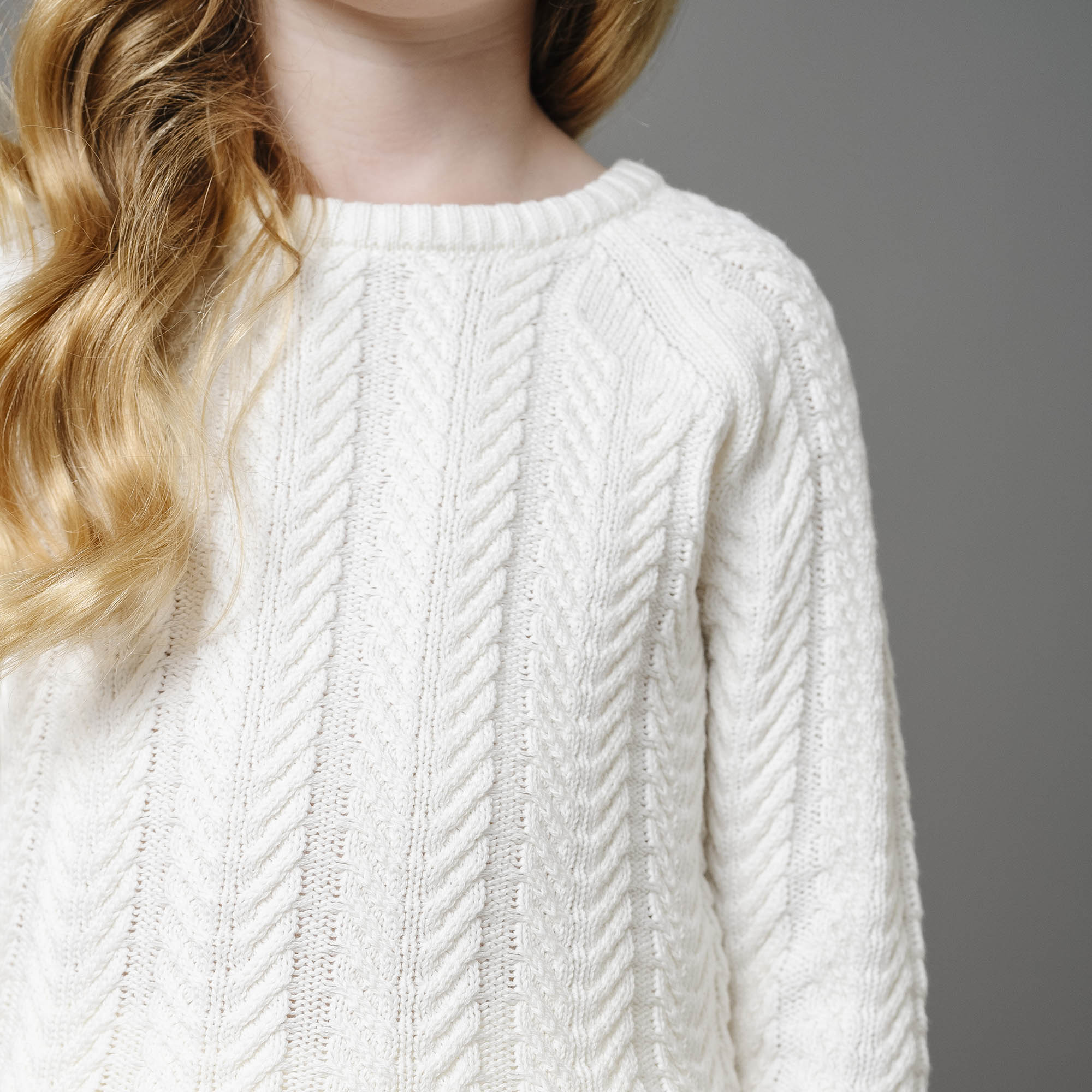 Organic Raglan Cable Sweater