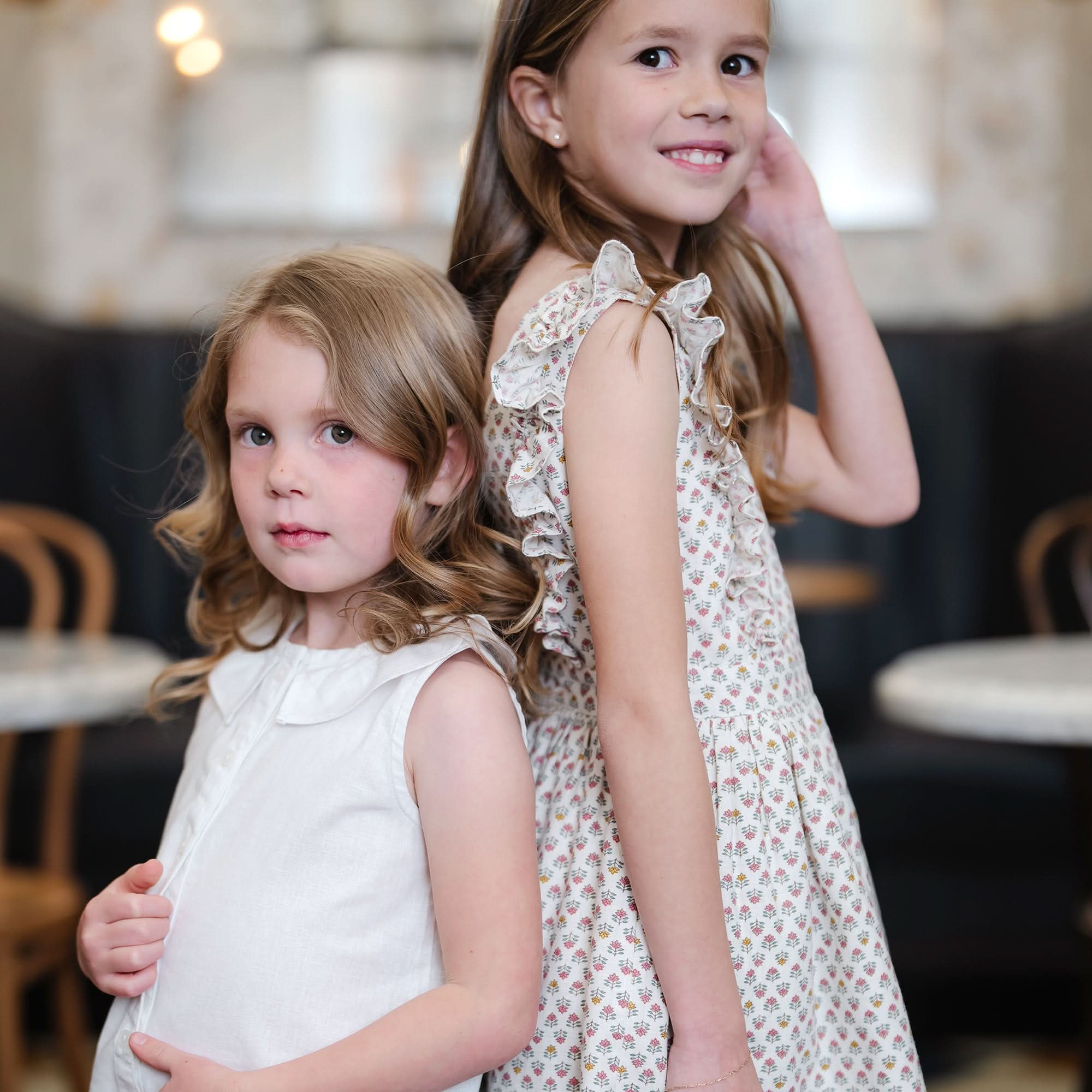 Linen Pinafore Flutter Dress