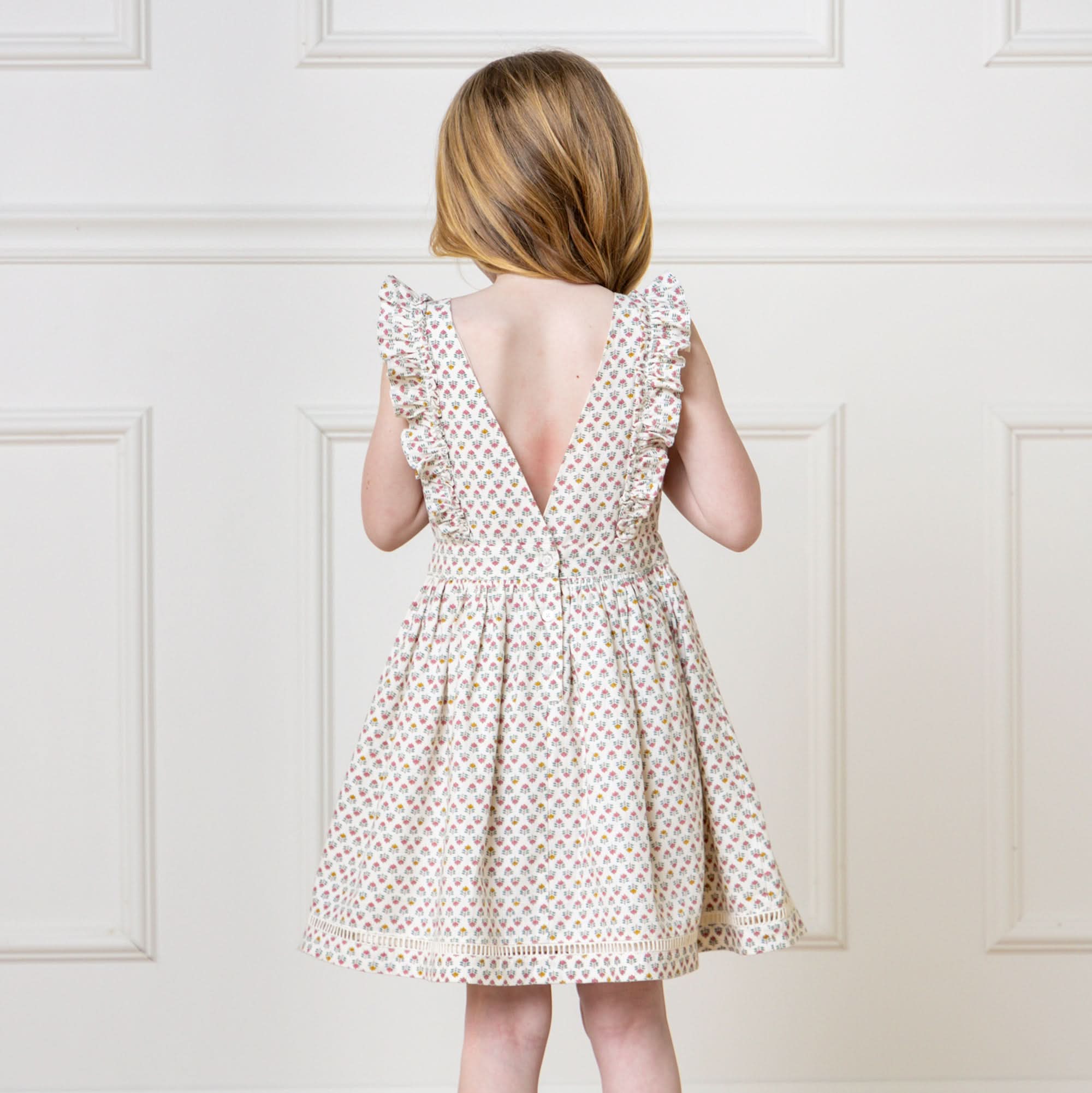 Linen Pinafore Flutter Dress