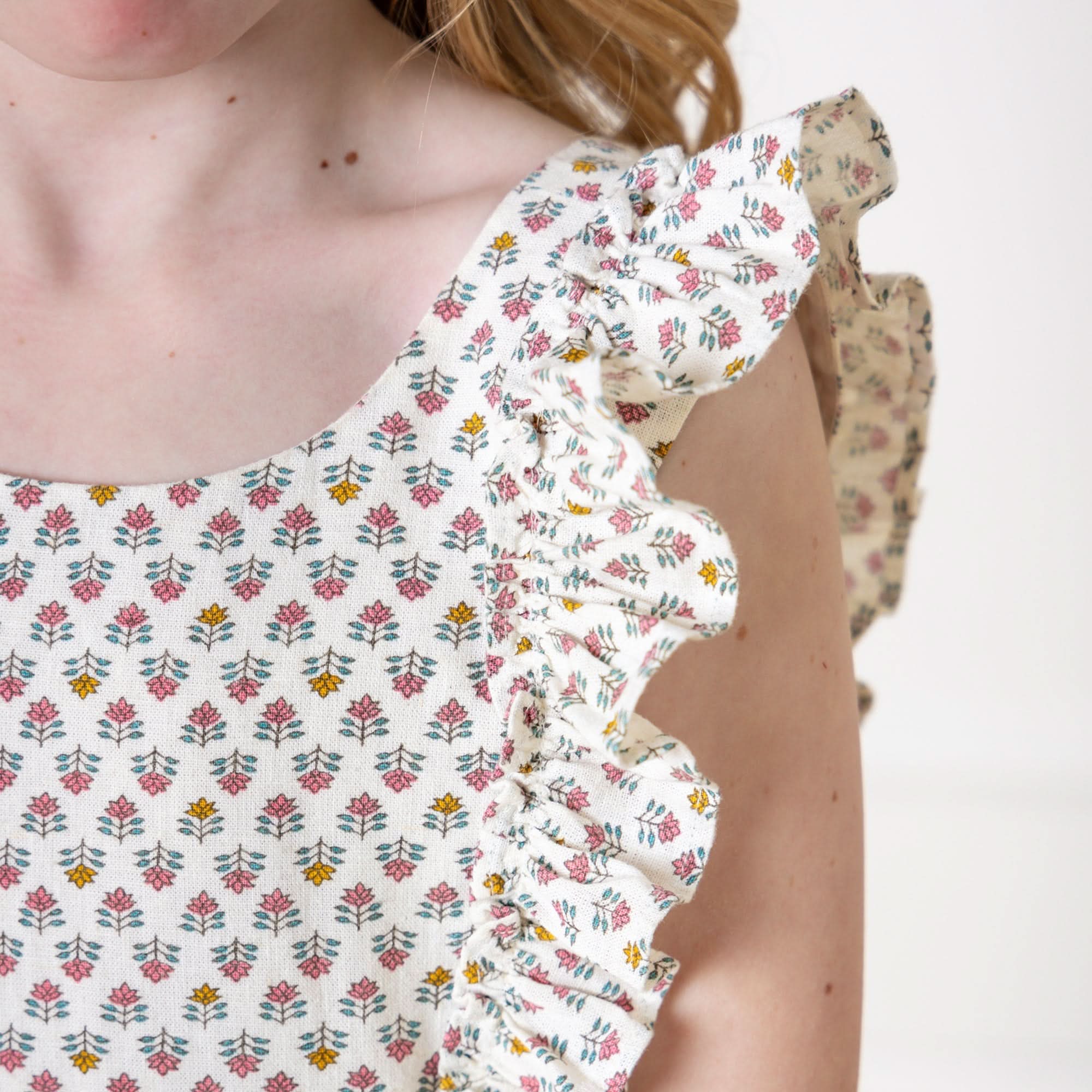 Linen Pinafore Flutter Dress