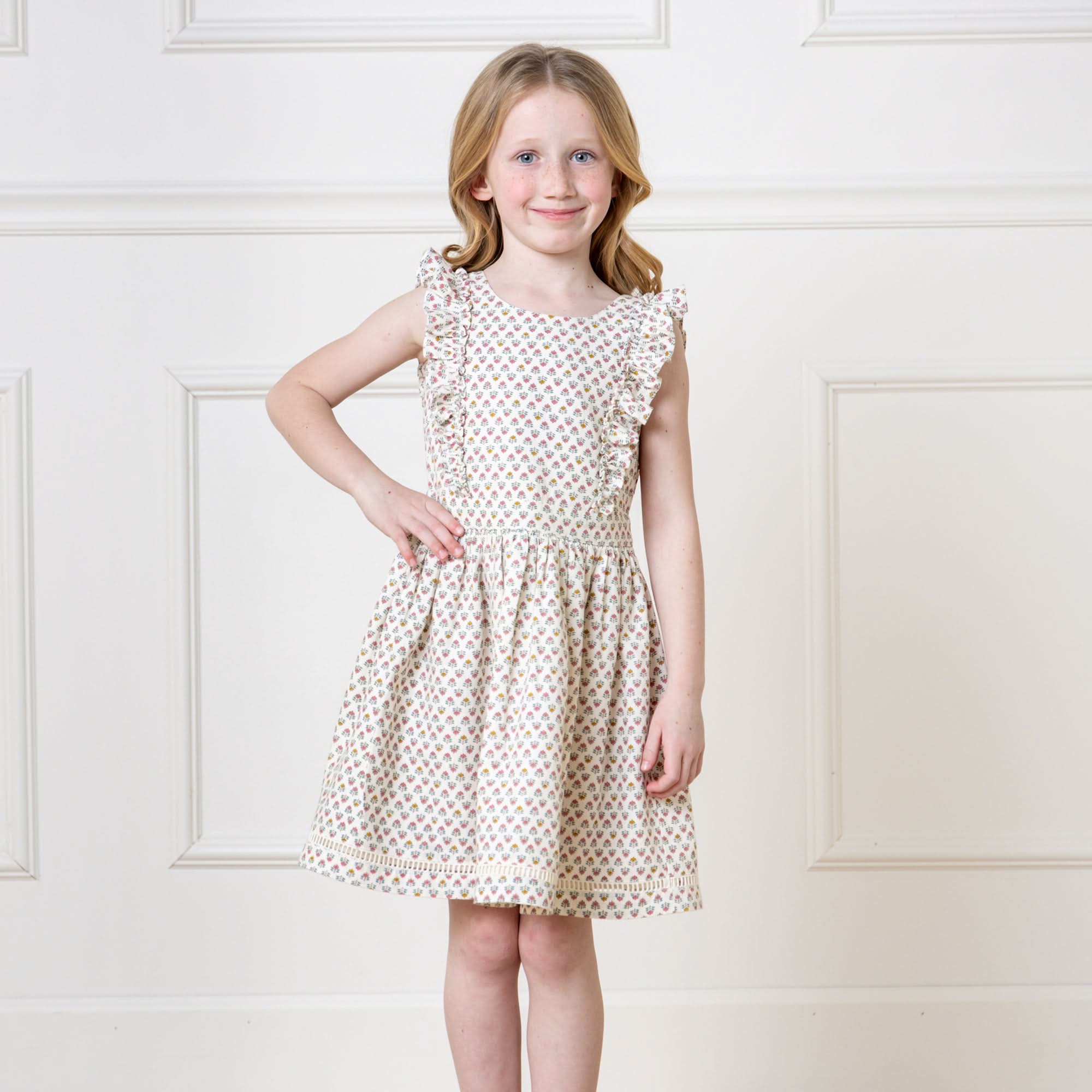 Linen Pinafore Flutter Dress