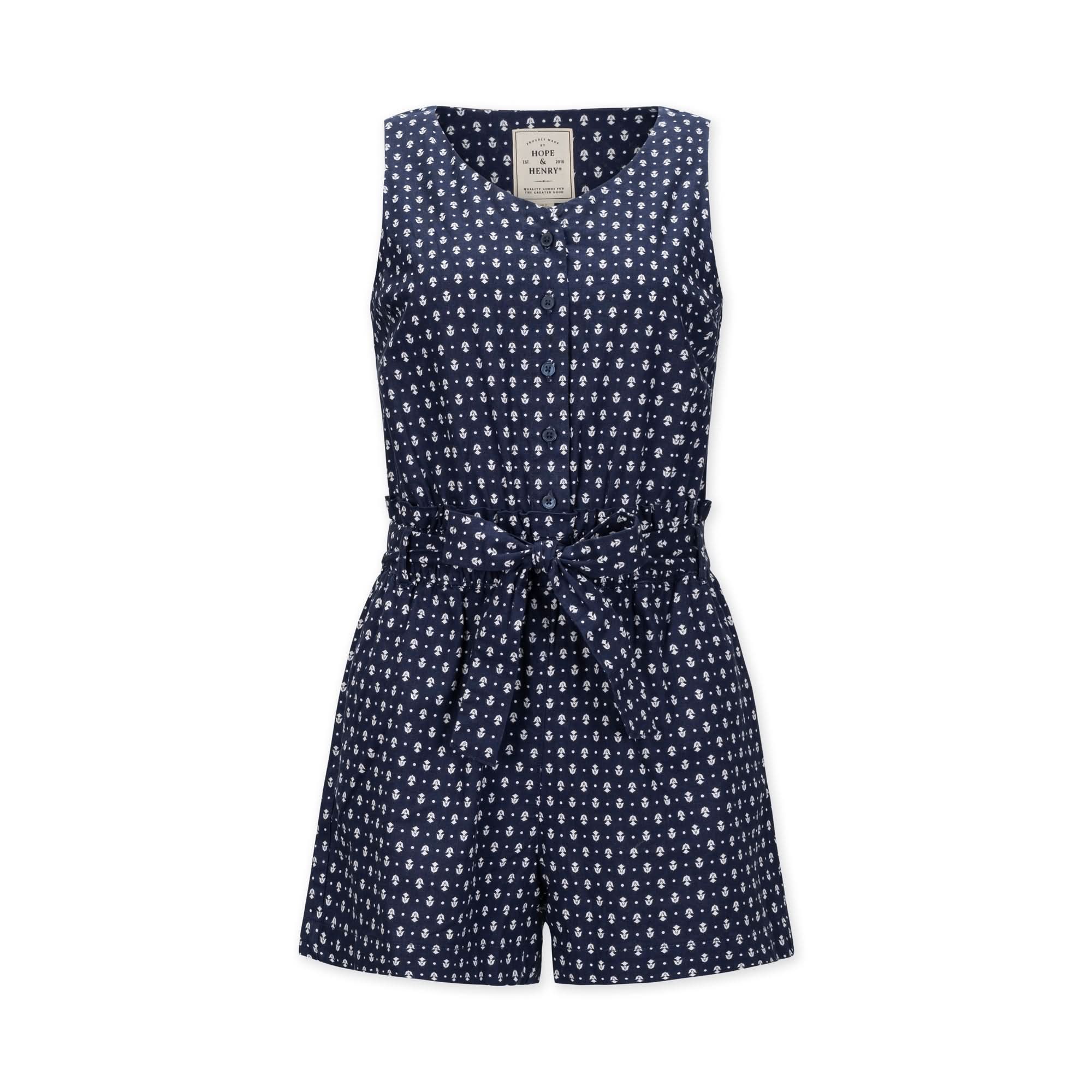 Button Front Linen Romper