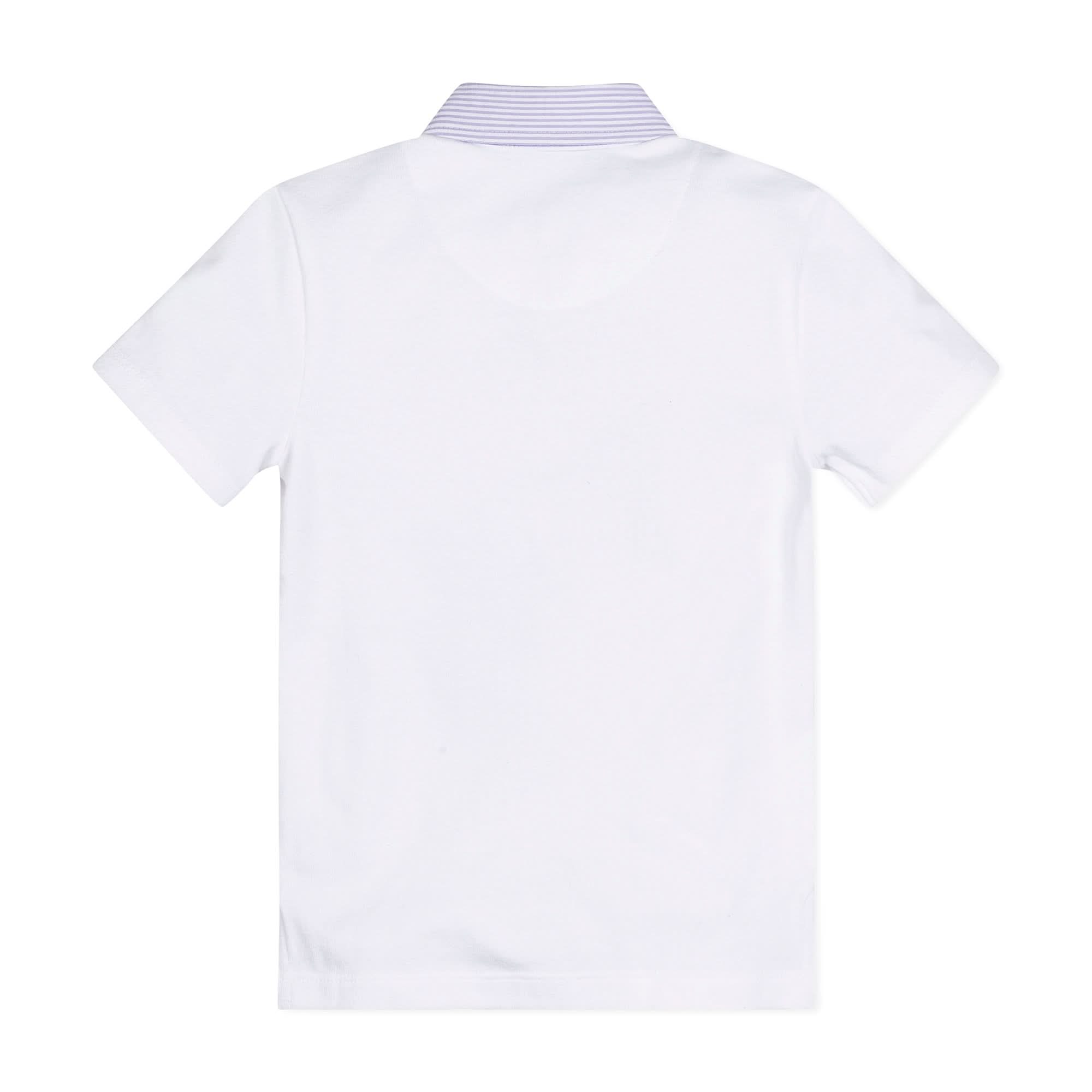Organic Jersey Polo with Seersucker Trim
