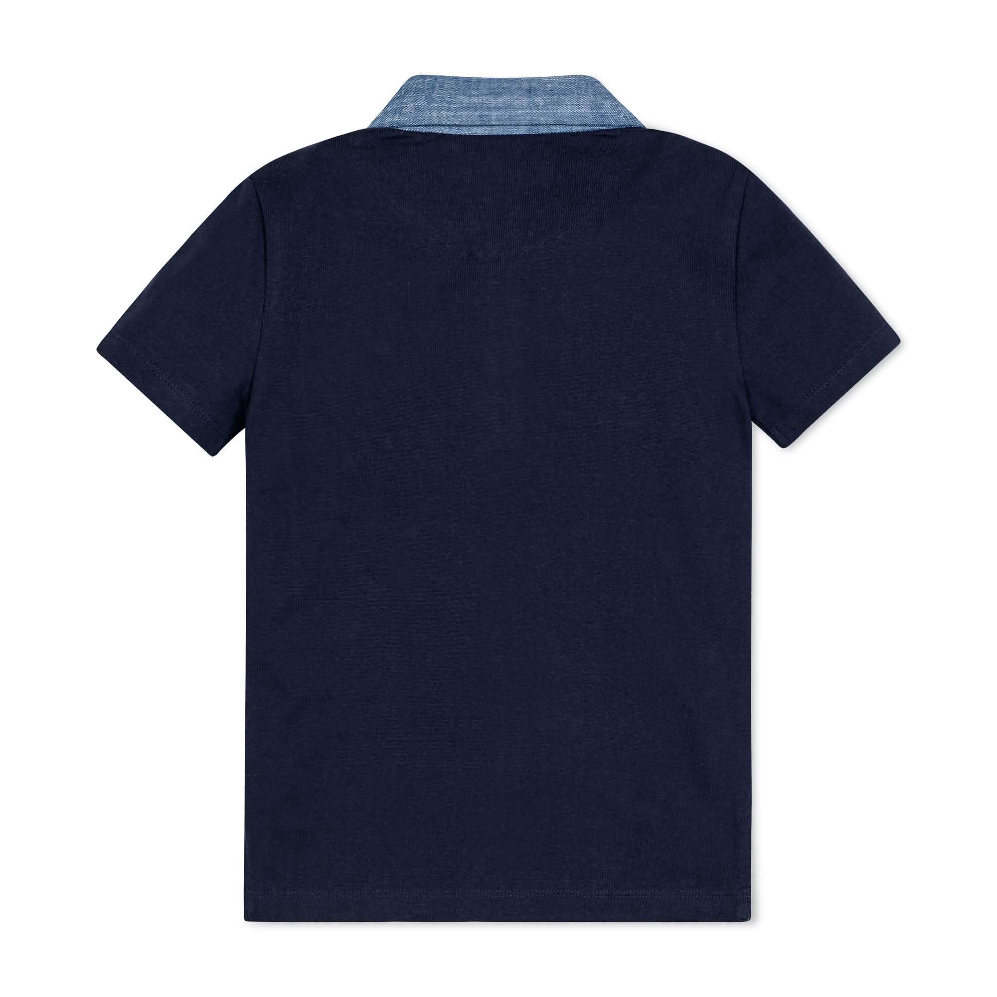 Organic Jersey Polo with Chambray Trim - Baby