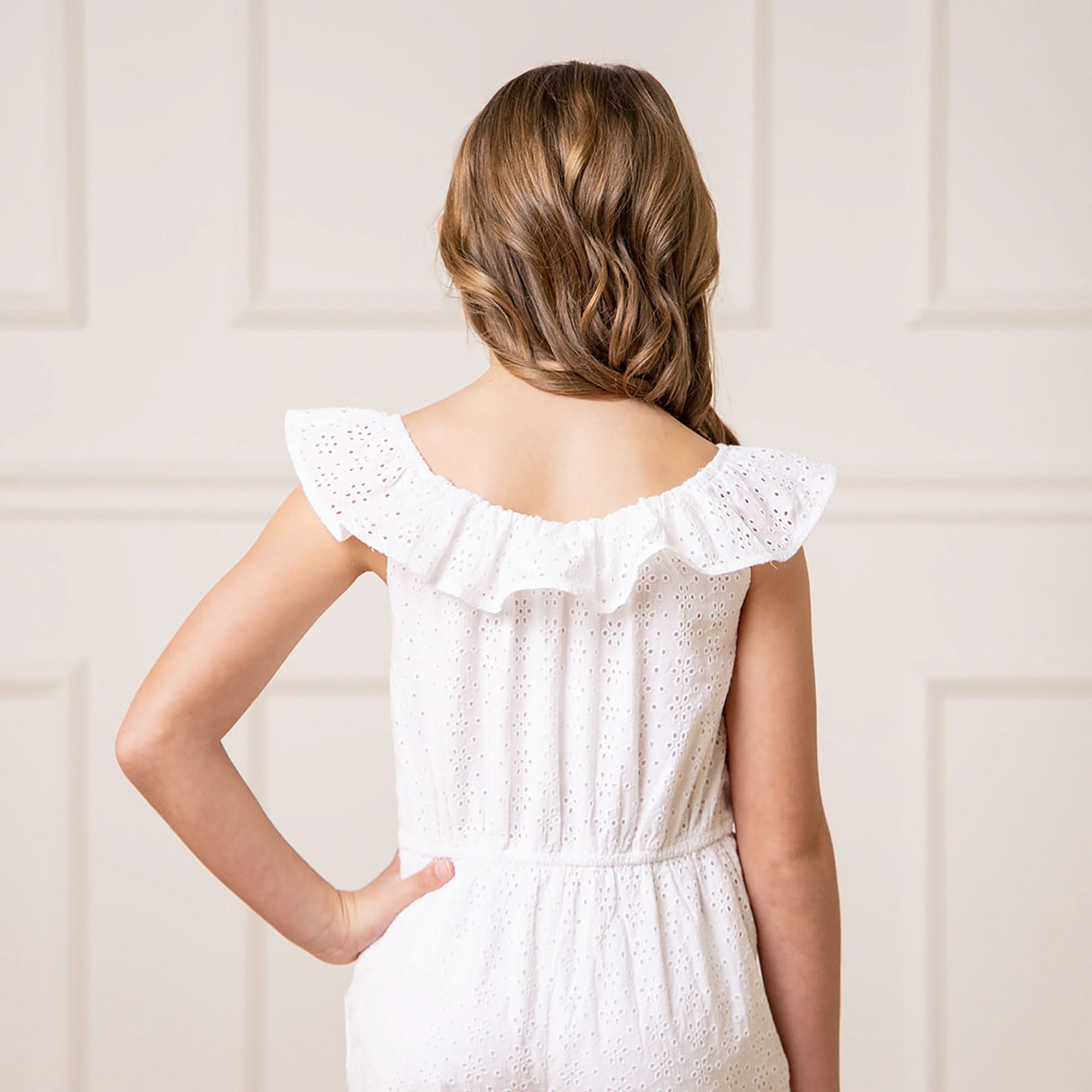 Organic Eyelet Ruffle Romper