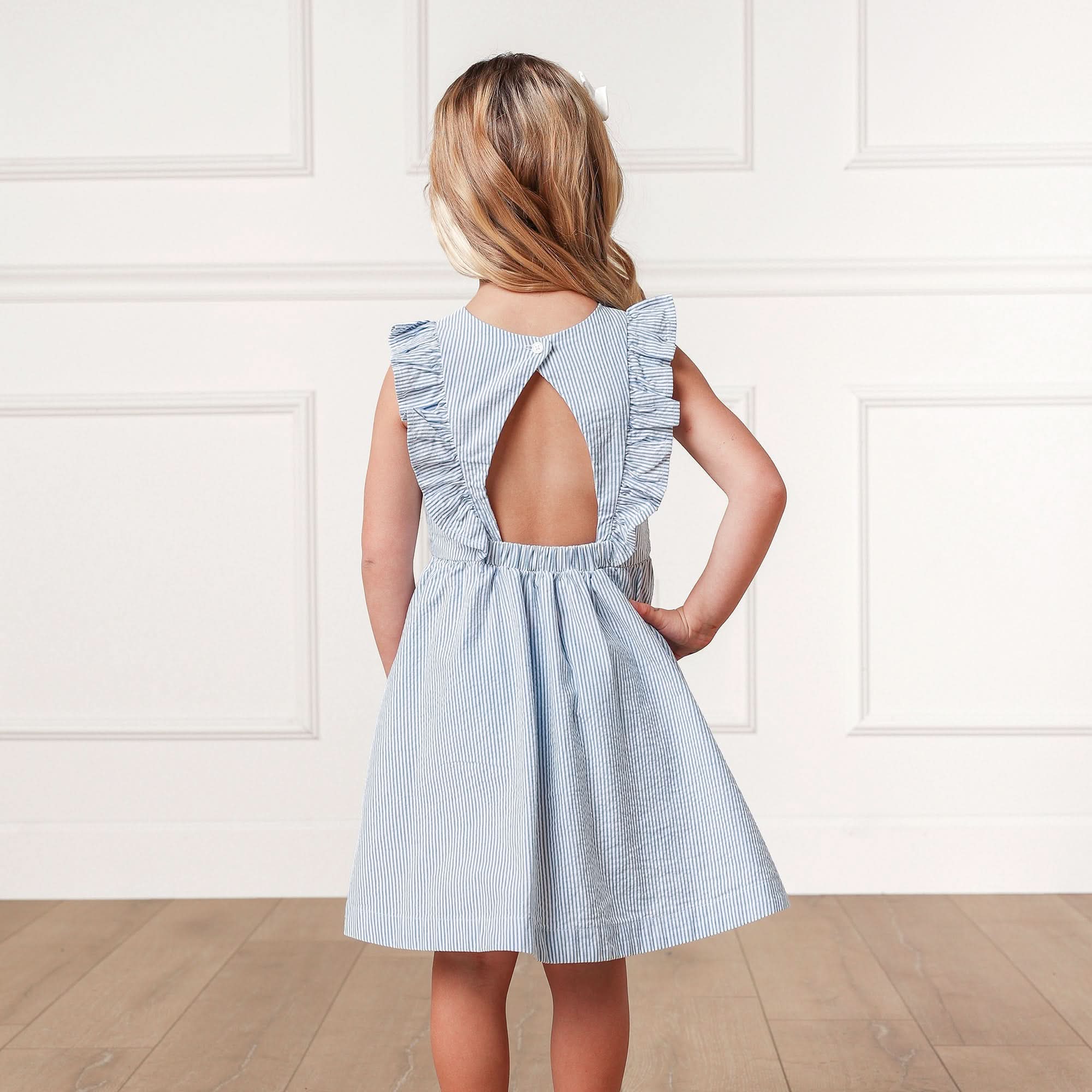 Flutter Sleeve Organic Open Back Dress