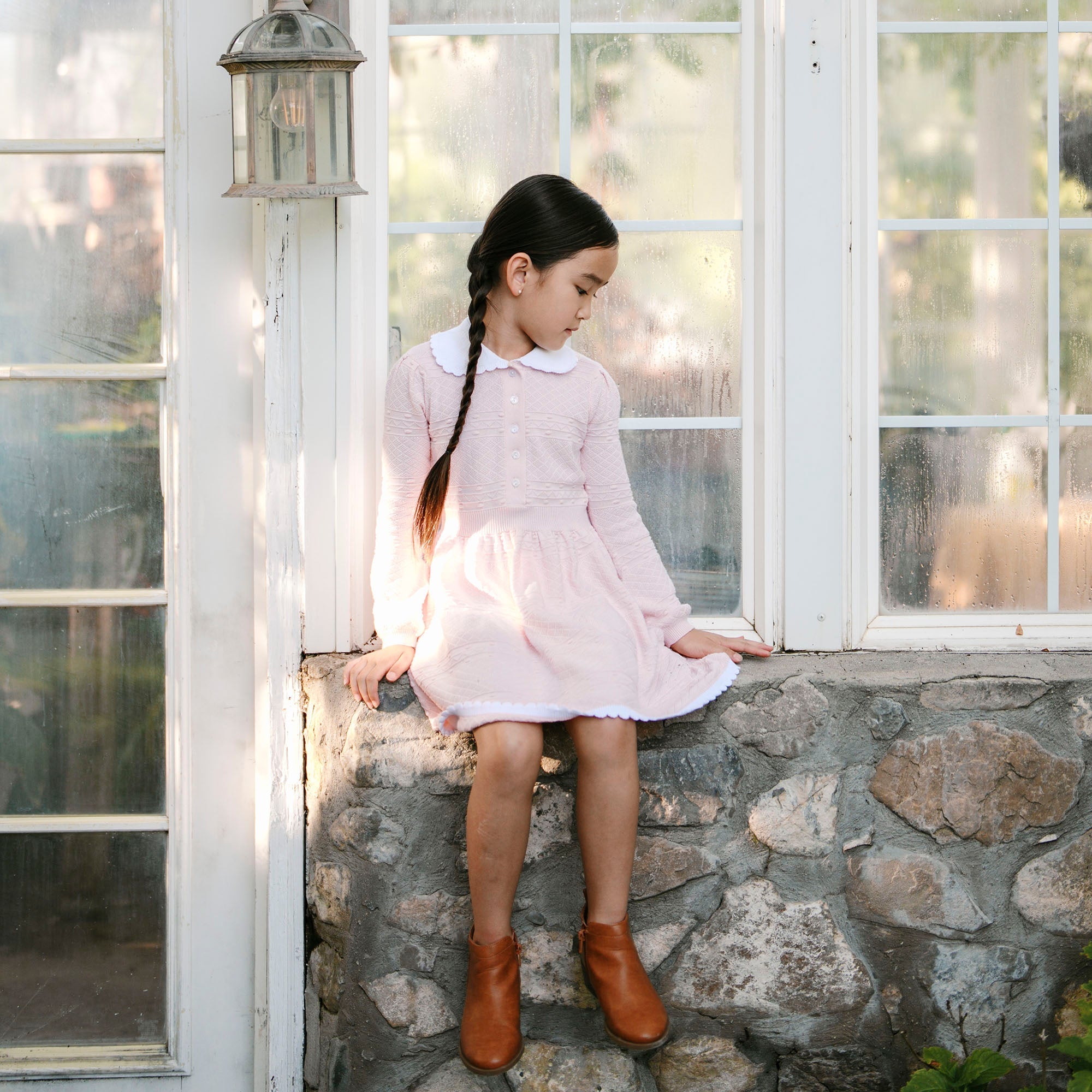 Organic Peter Pan Collar Sweater Dress