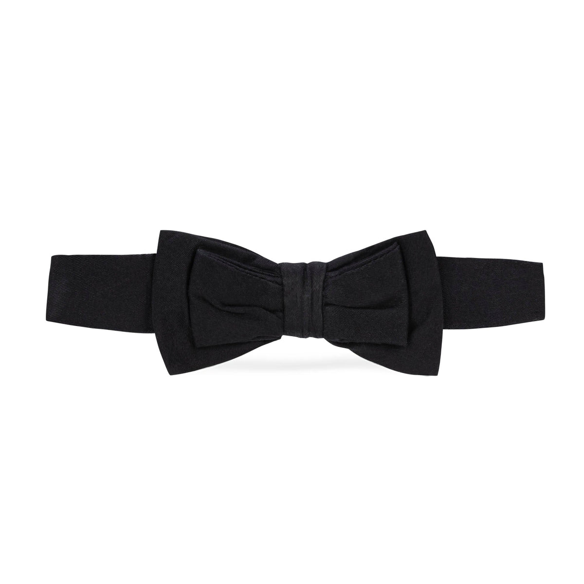 Sateen Bow Tie in Black — front view