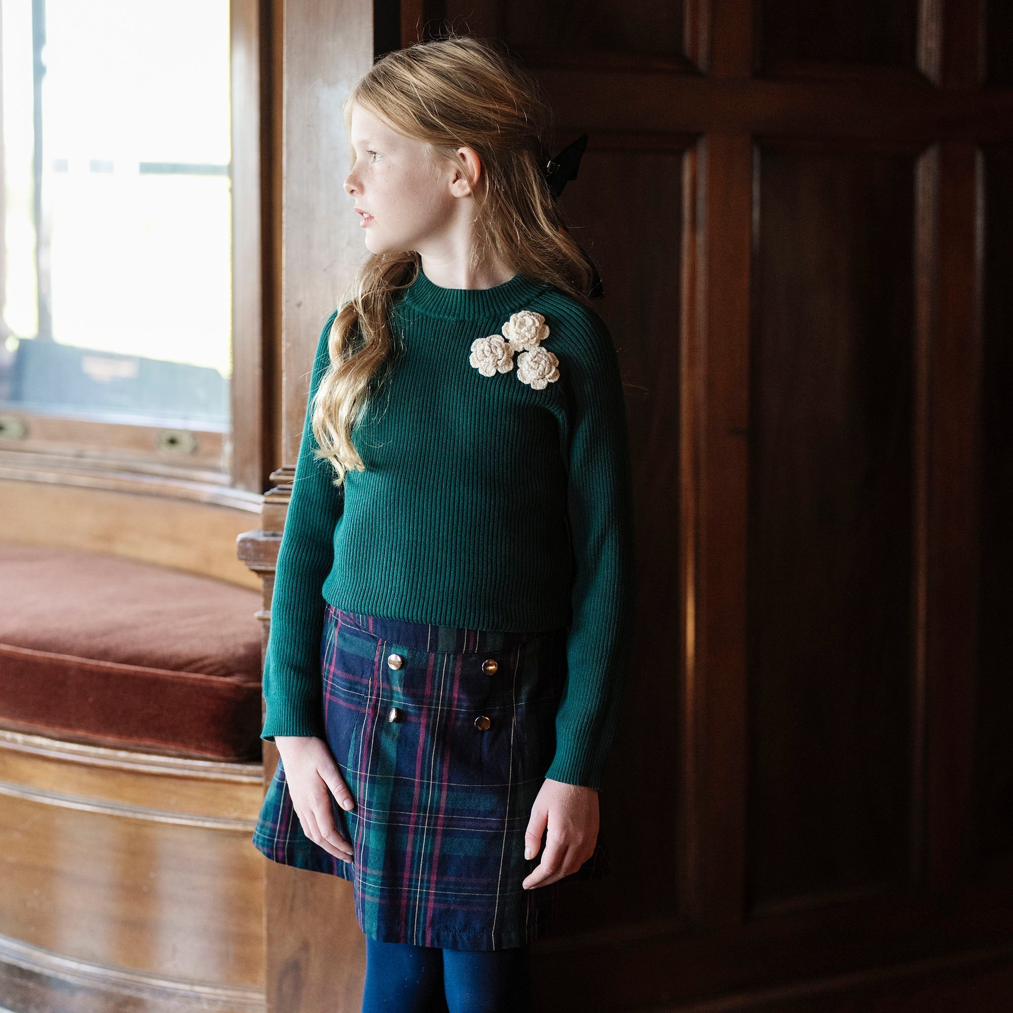 Organic Double Button Skirt