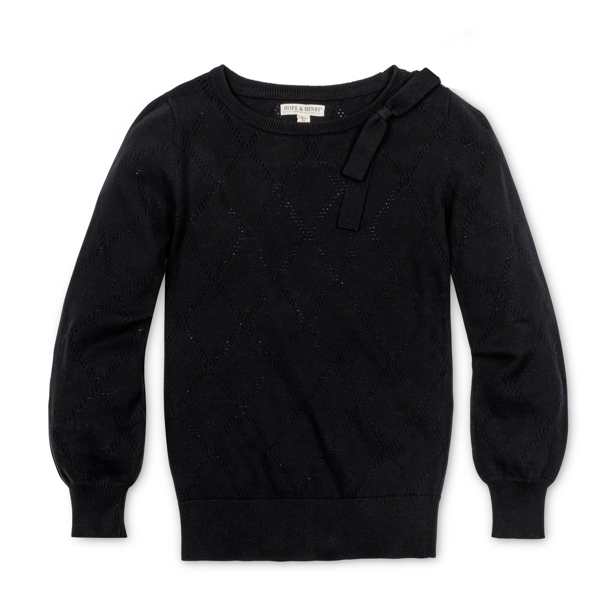 Organic Bow Detail Pointelle Sweater