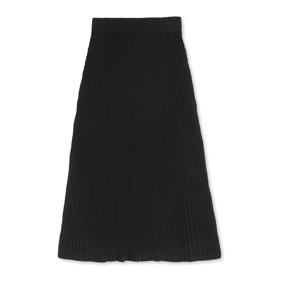 Organic Sweater Midi Skirt in Black — lifestyle photo