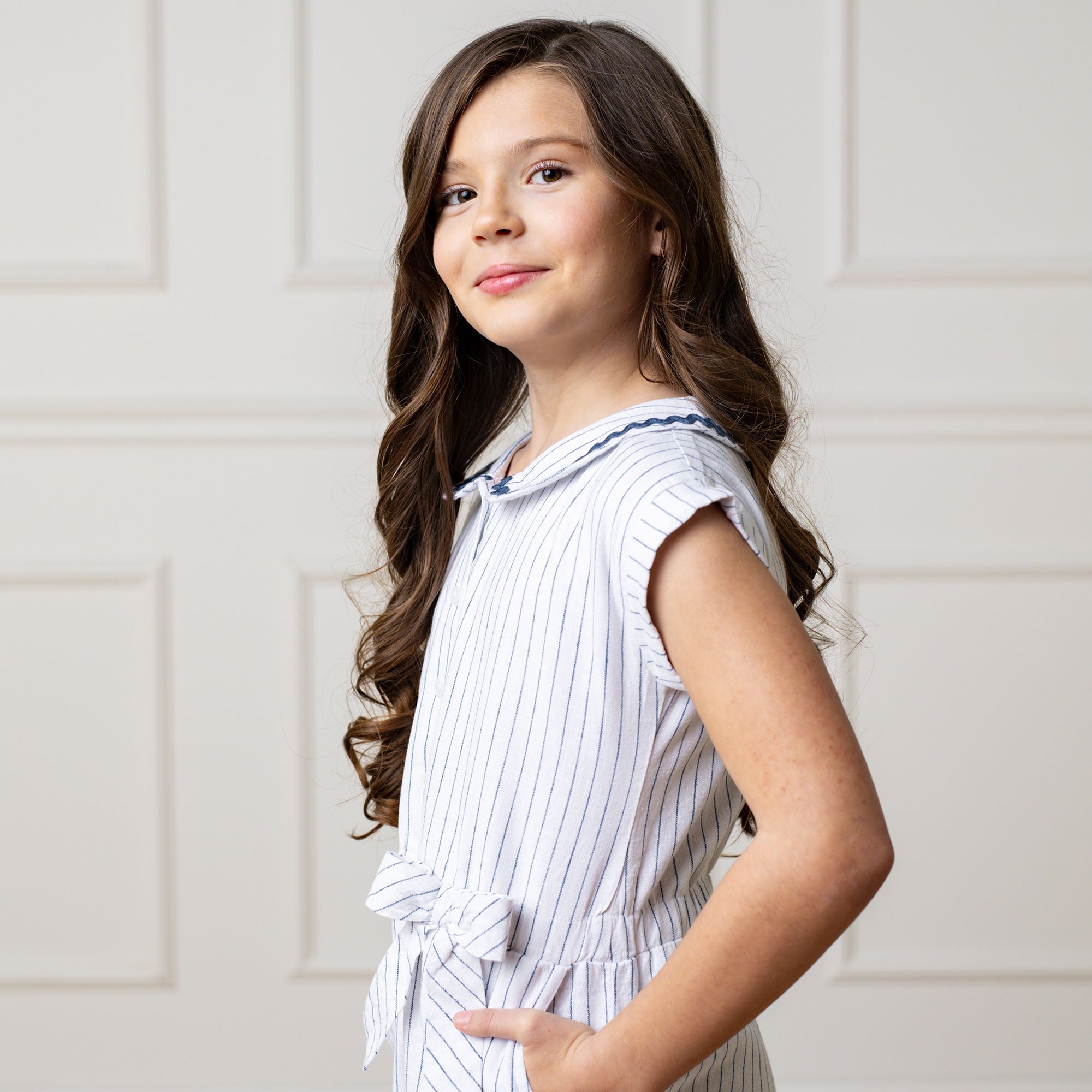 Linen Collared Button Front Romper