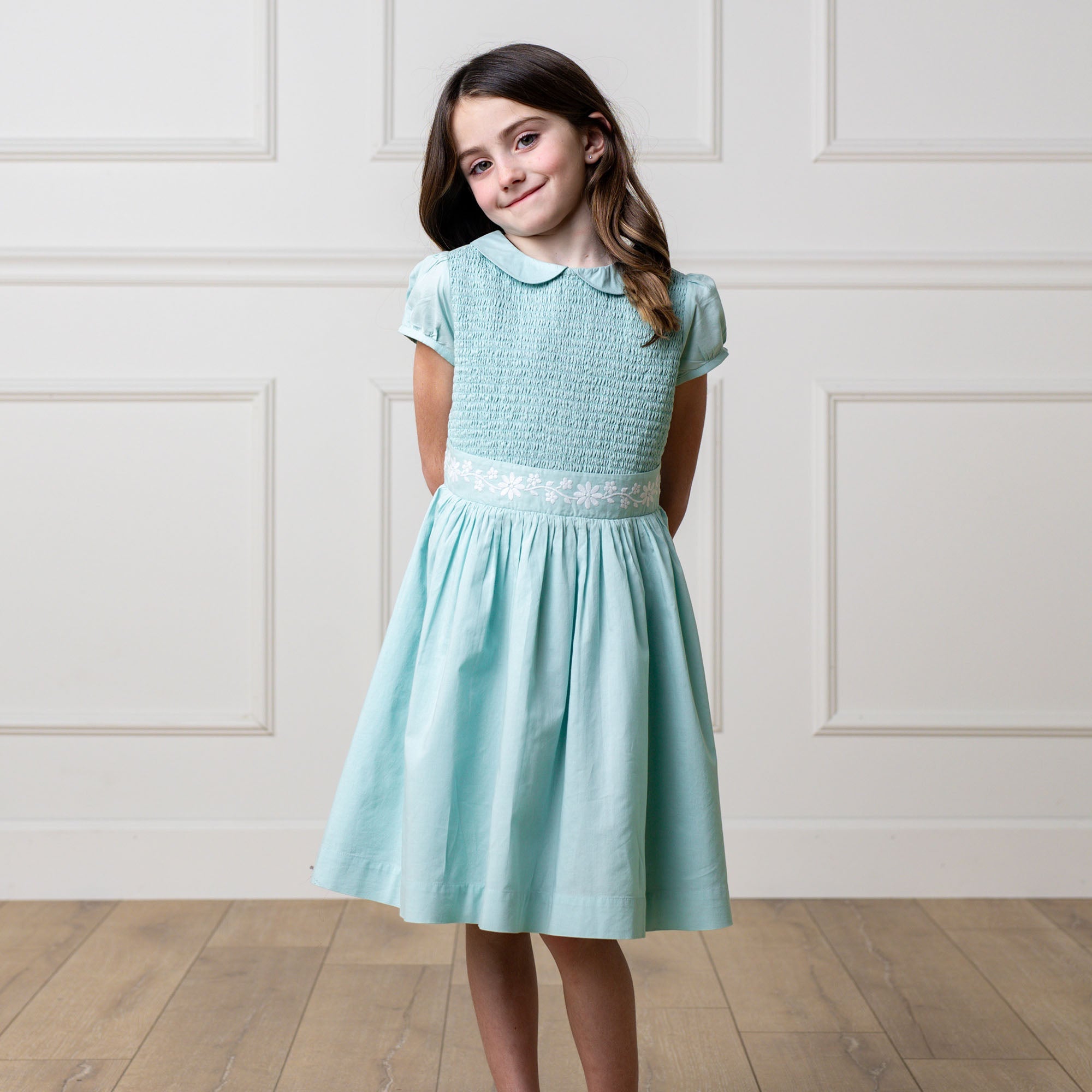 Organic Puff Sleeve Smocked Party Dress