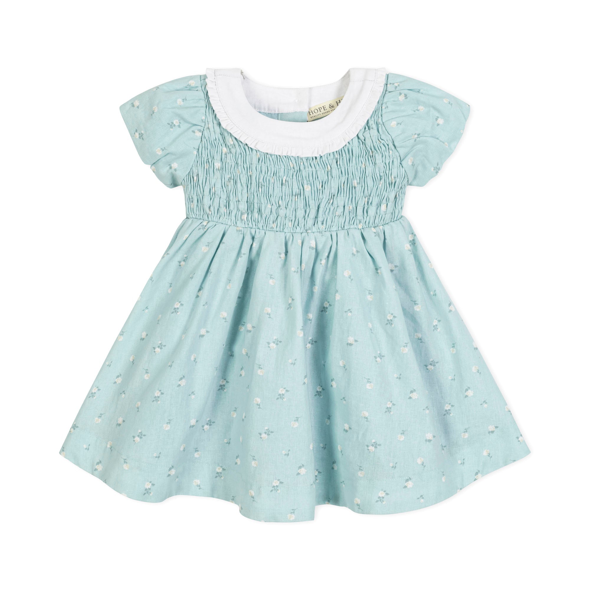 Linen Ruffle Collar Dress