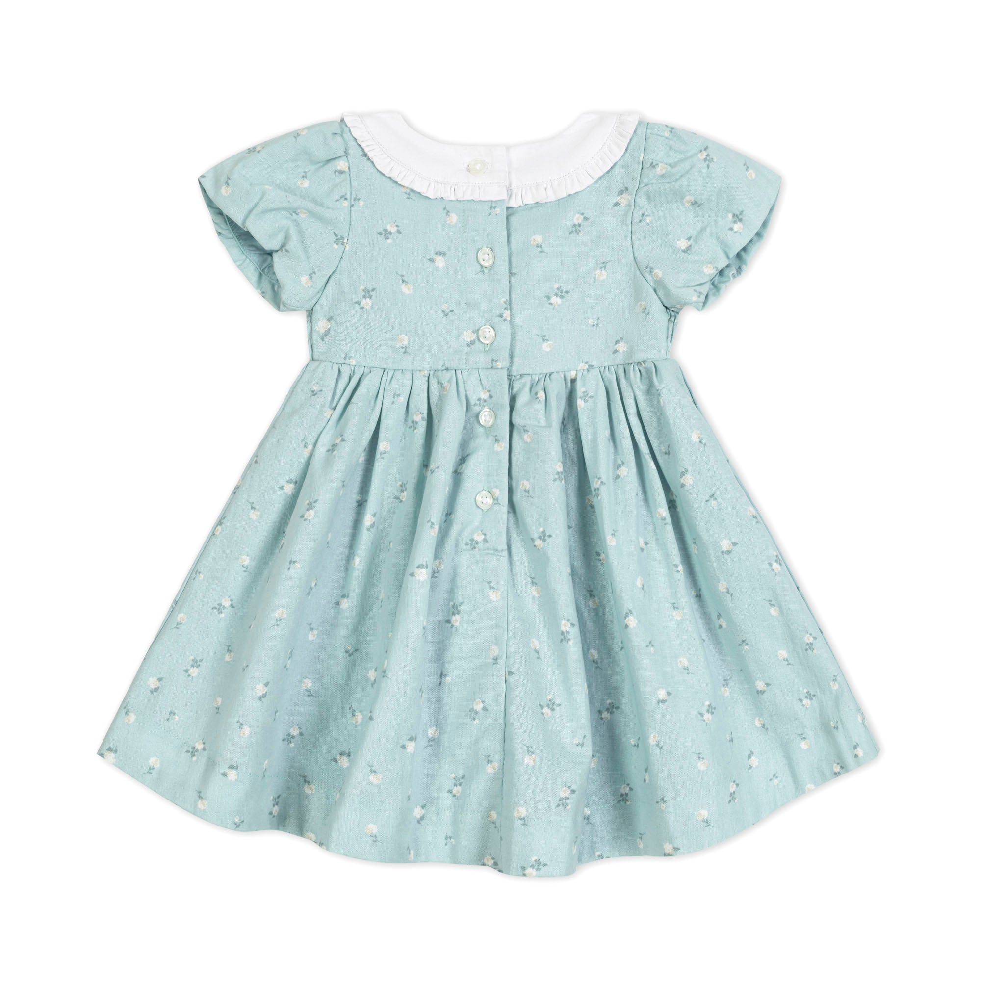 Linen Ruffle Collar Dress