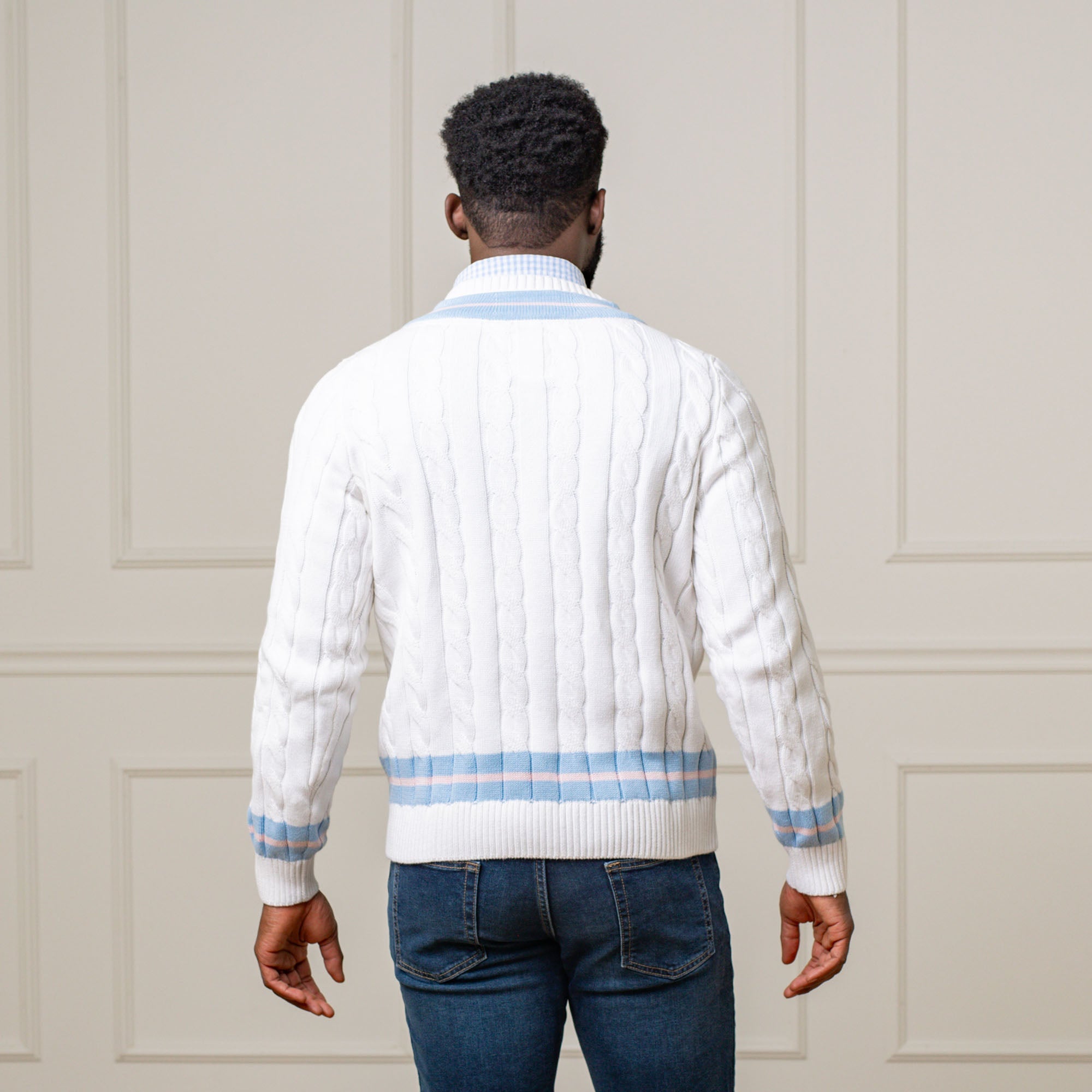 Organic V-Neck Cricket Sweater