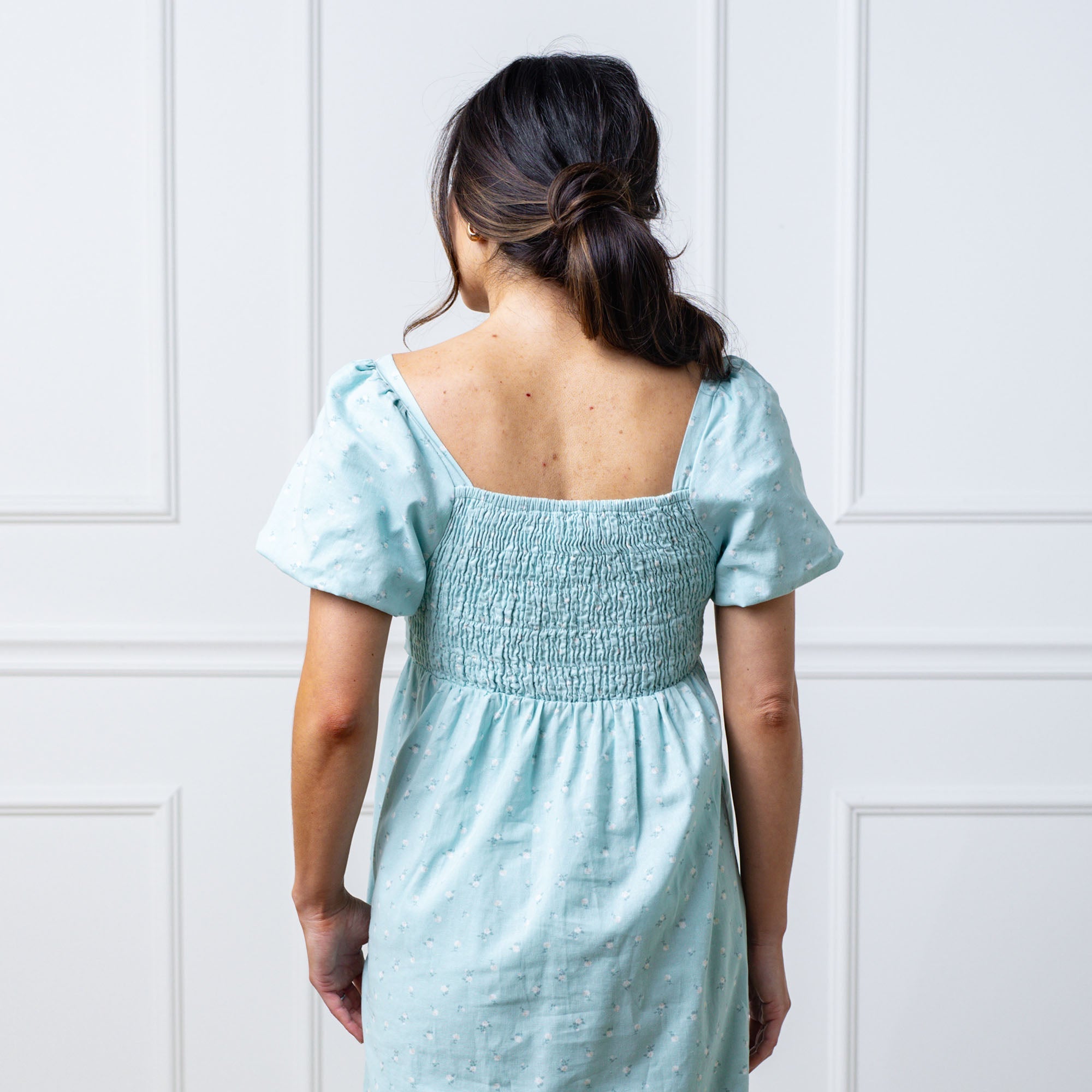 Ruched Linen Dress