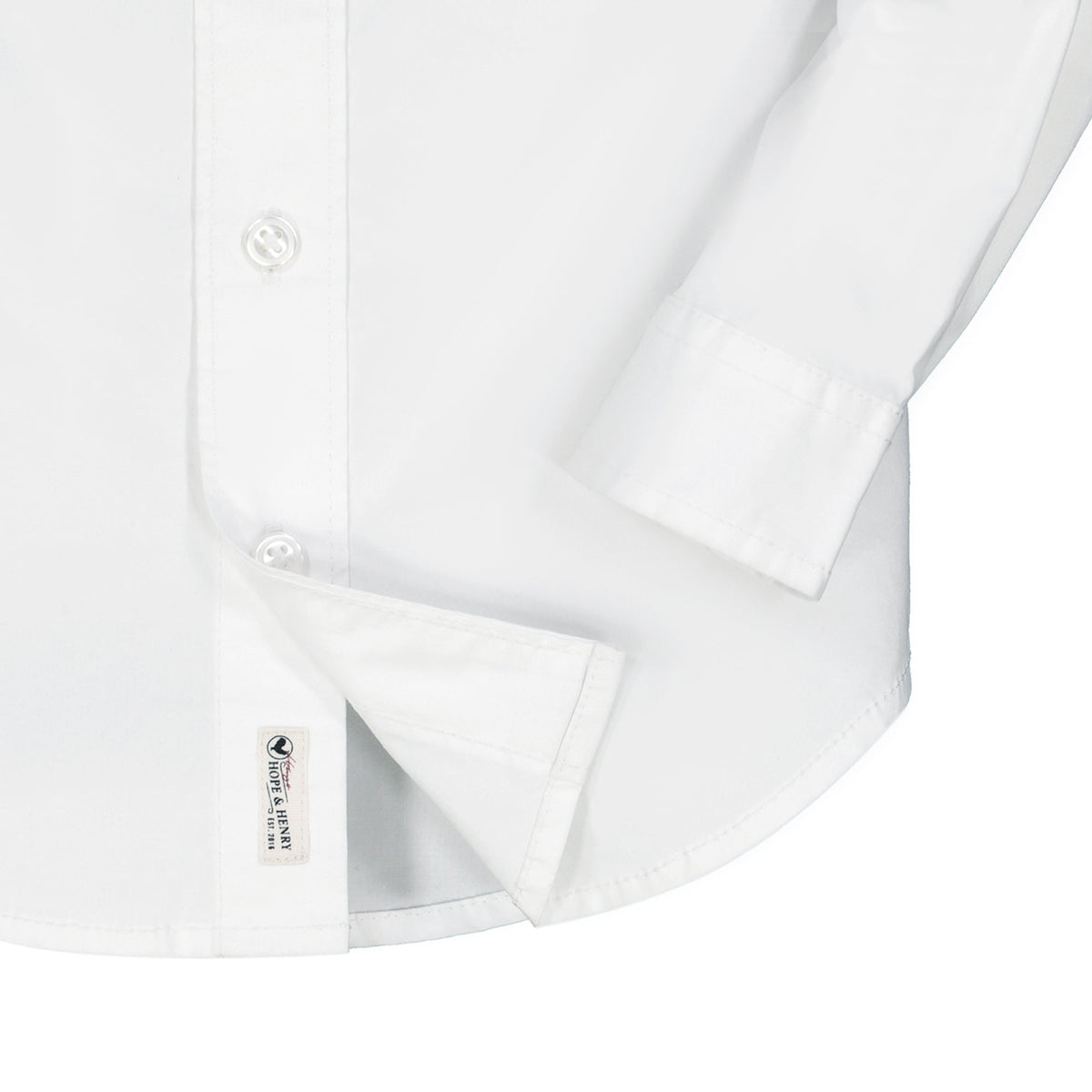 Organic Stretch Poplin Shirt in White — detail view