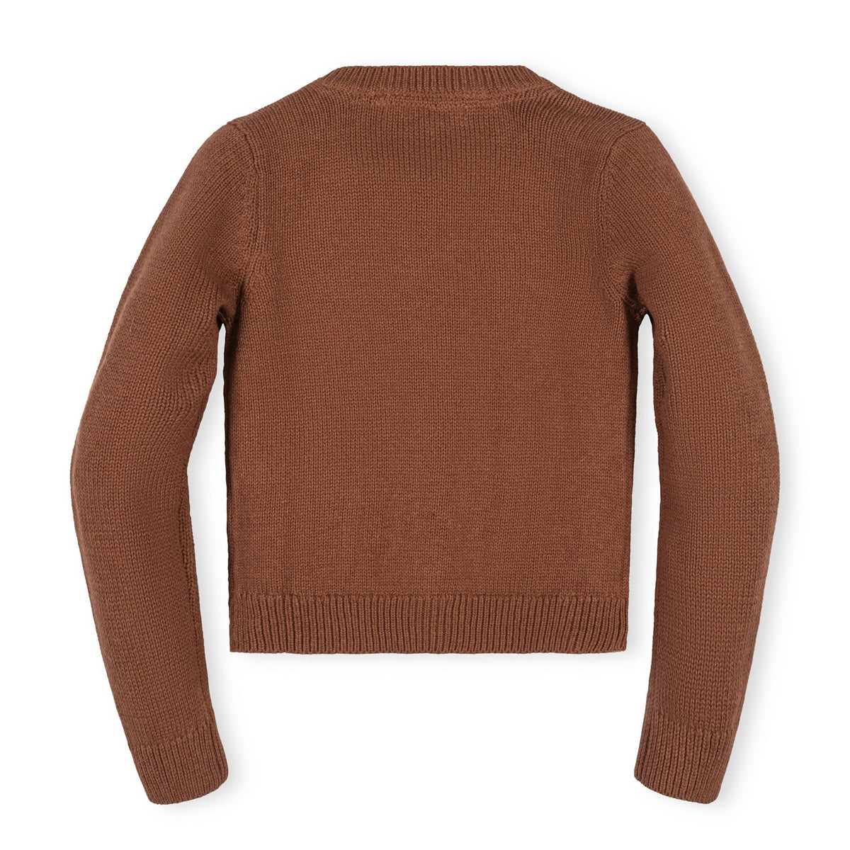 Organic Rosette Pocket Cardigan in Cinnamon Heather — detail view