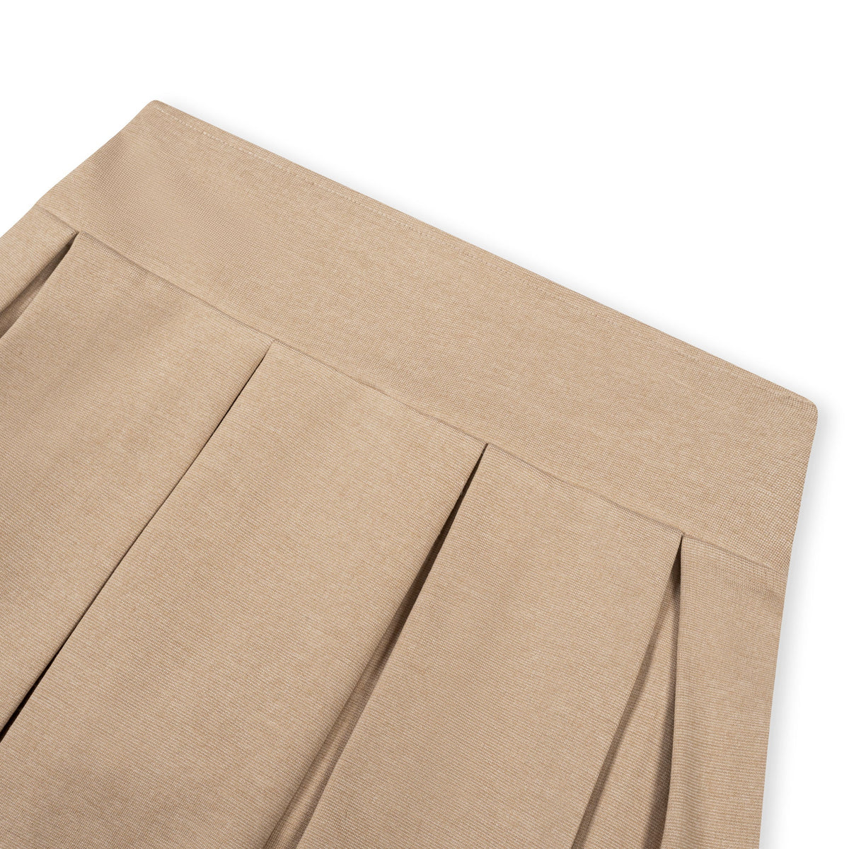 Ponte Pleated Skort in Camel Heather — back view