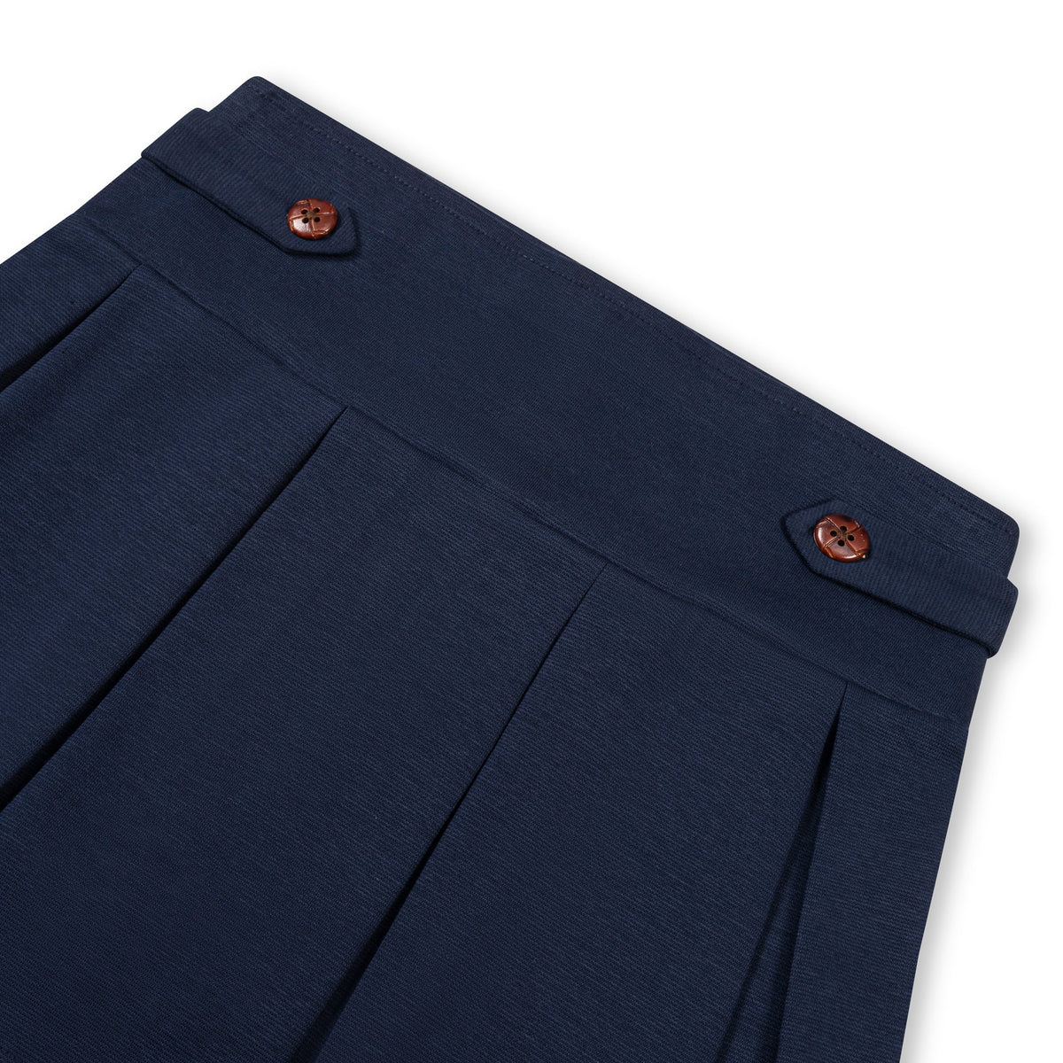 Ponte Pleated Skort in Navy — back view