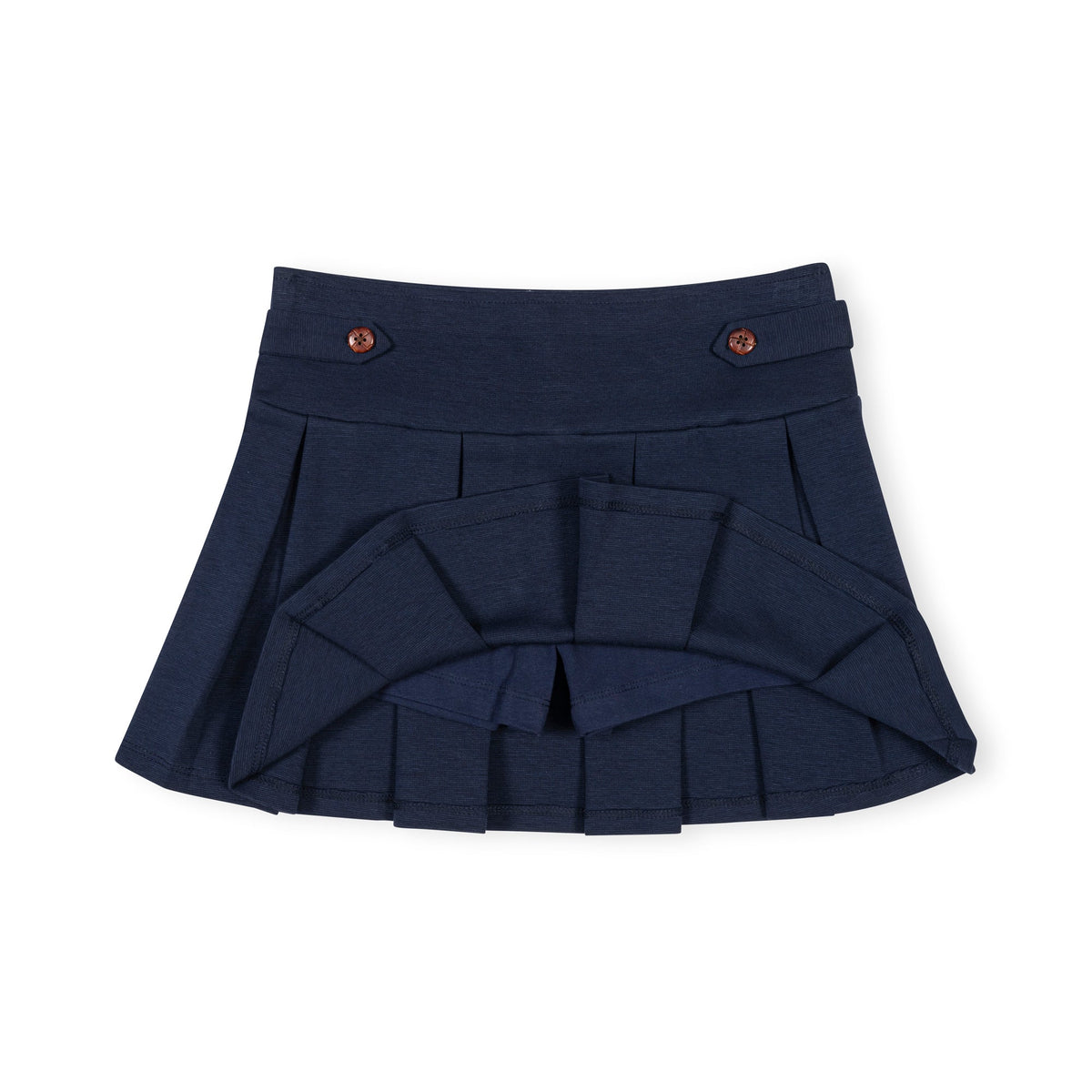 Ponte Pleated Skort in Navy — detail view