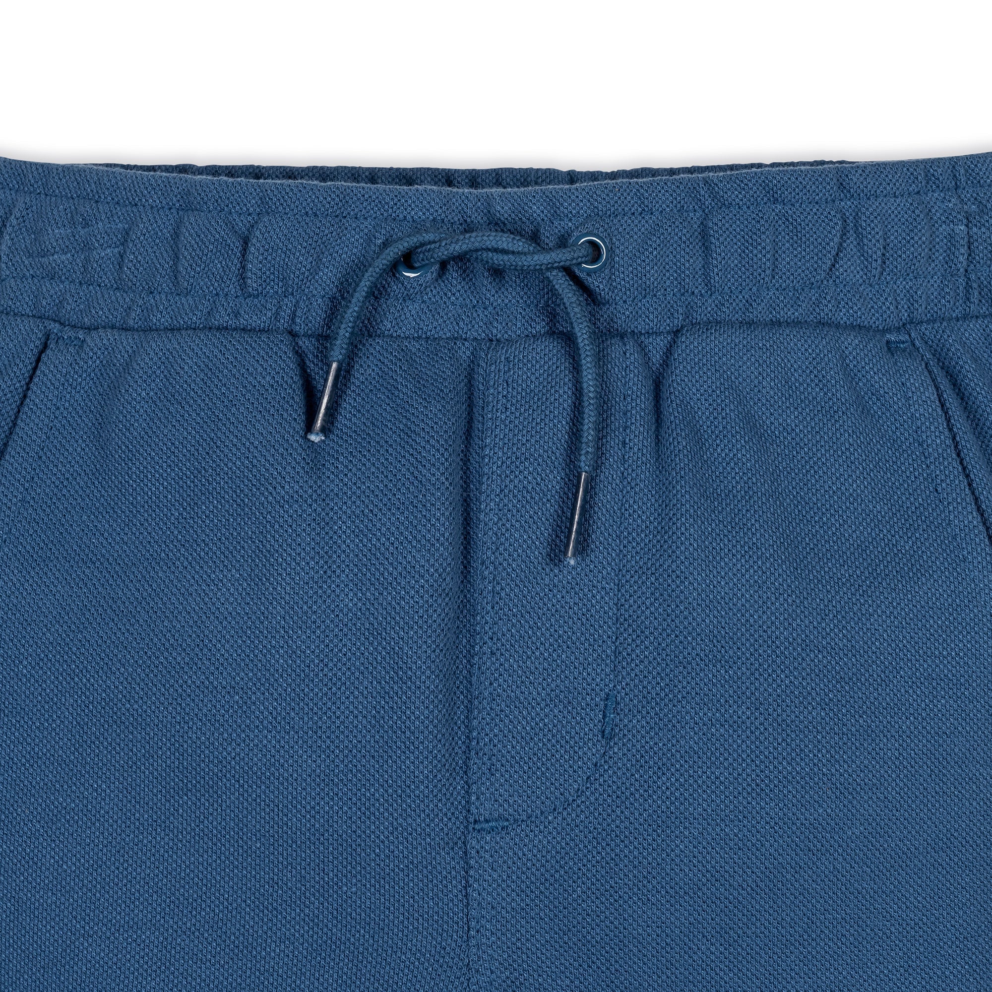 Organic Pique Pull-On Short in Stone Blue — back view