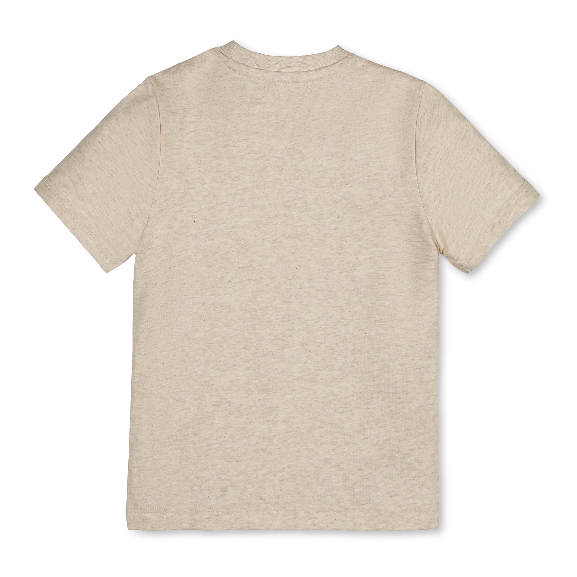 Organic Short Sleeve Henley Tee in Oatmeal Heather — detail view