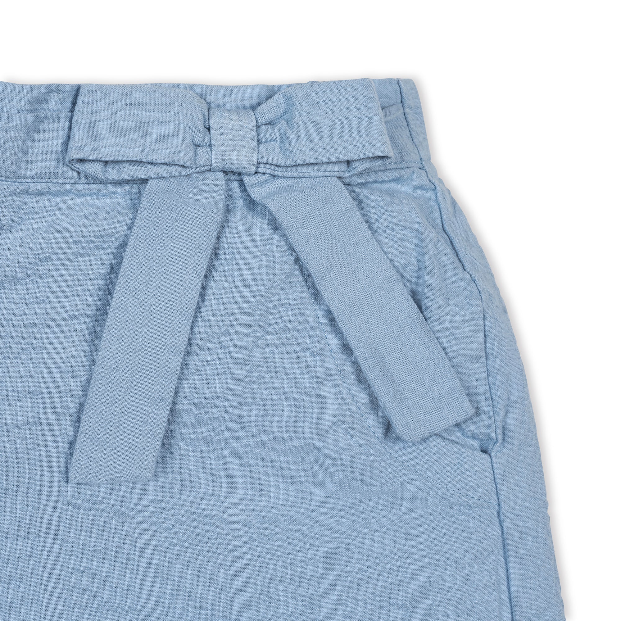 Organic Seersucker Pull-On Short in Bluebell — back view