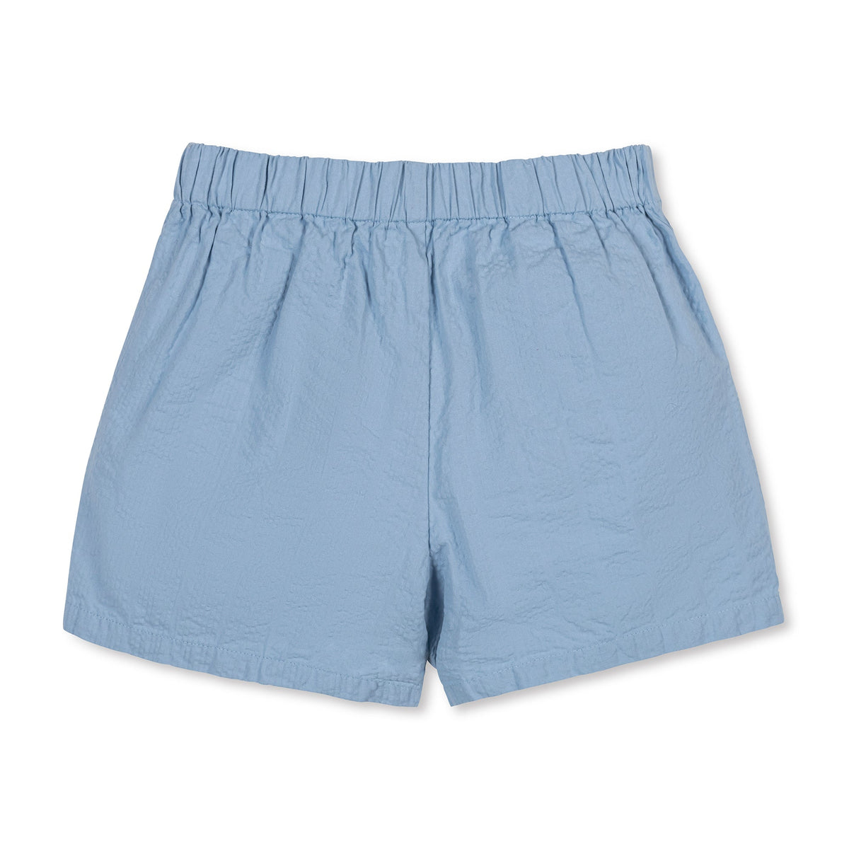 Organic Seersucker Pull-On Short in Bluebell — detail view