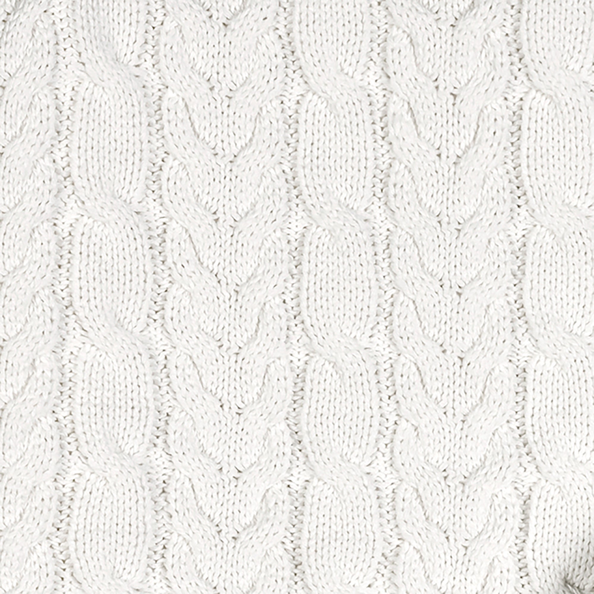 Organic Cable Knit Blanket in Soft White Cable — detail view