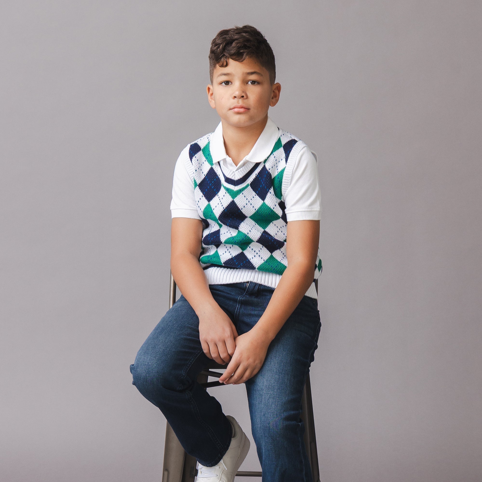 Organic Argyle Sweater Vest