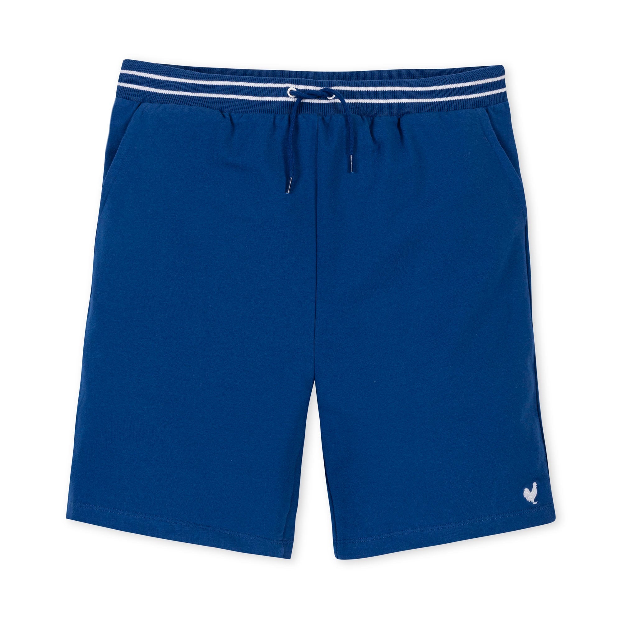 Organic French Terry Pull-On Short in Bold Blue — front view