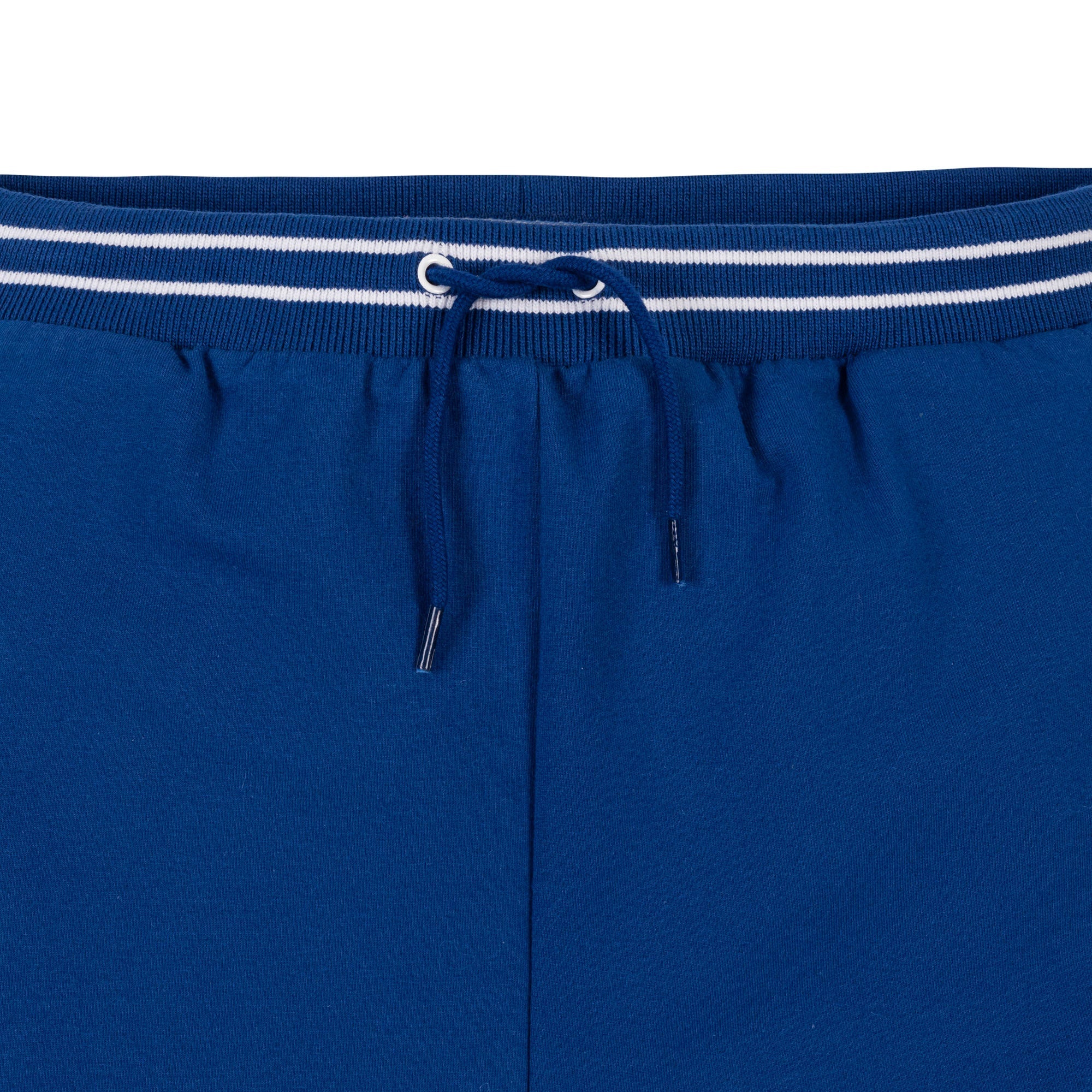 Organic French Terry Pull-On Short in Bold Blue — back view