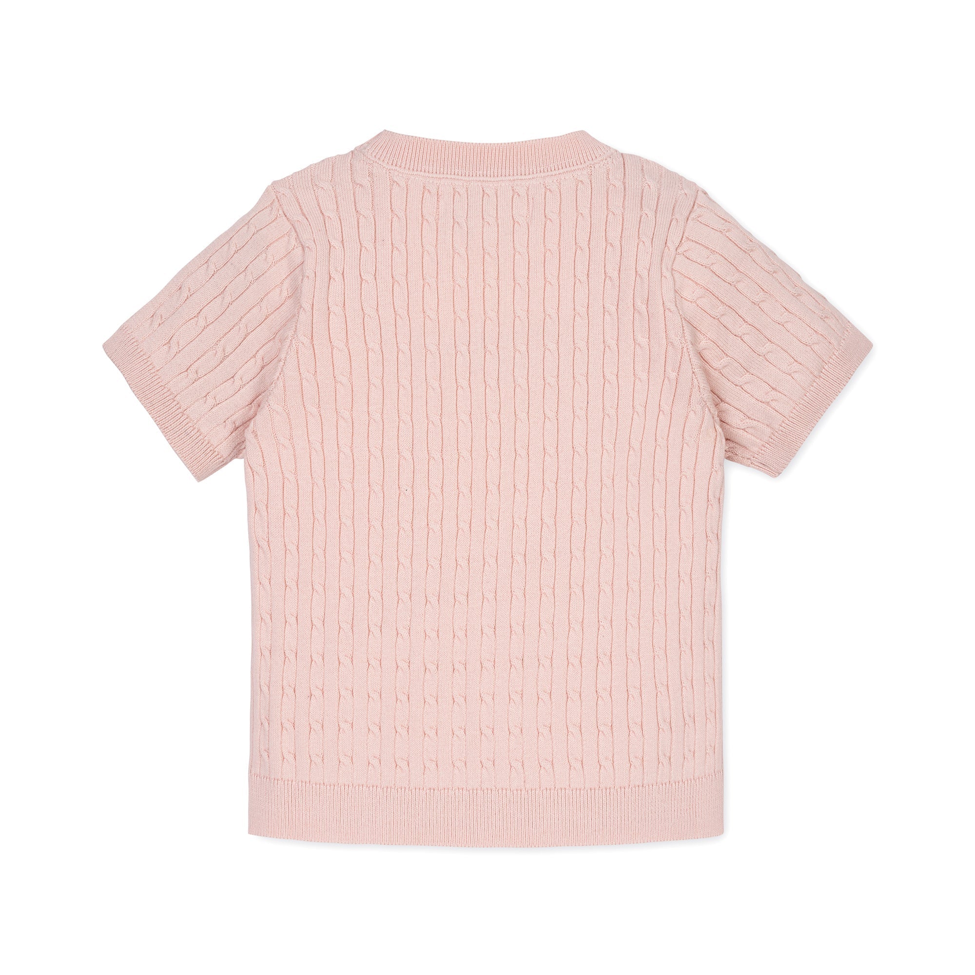 Organic Short Sleeve Cable Sweater