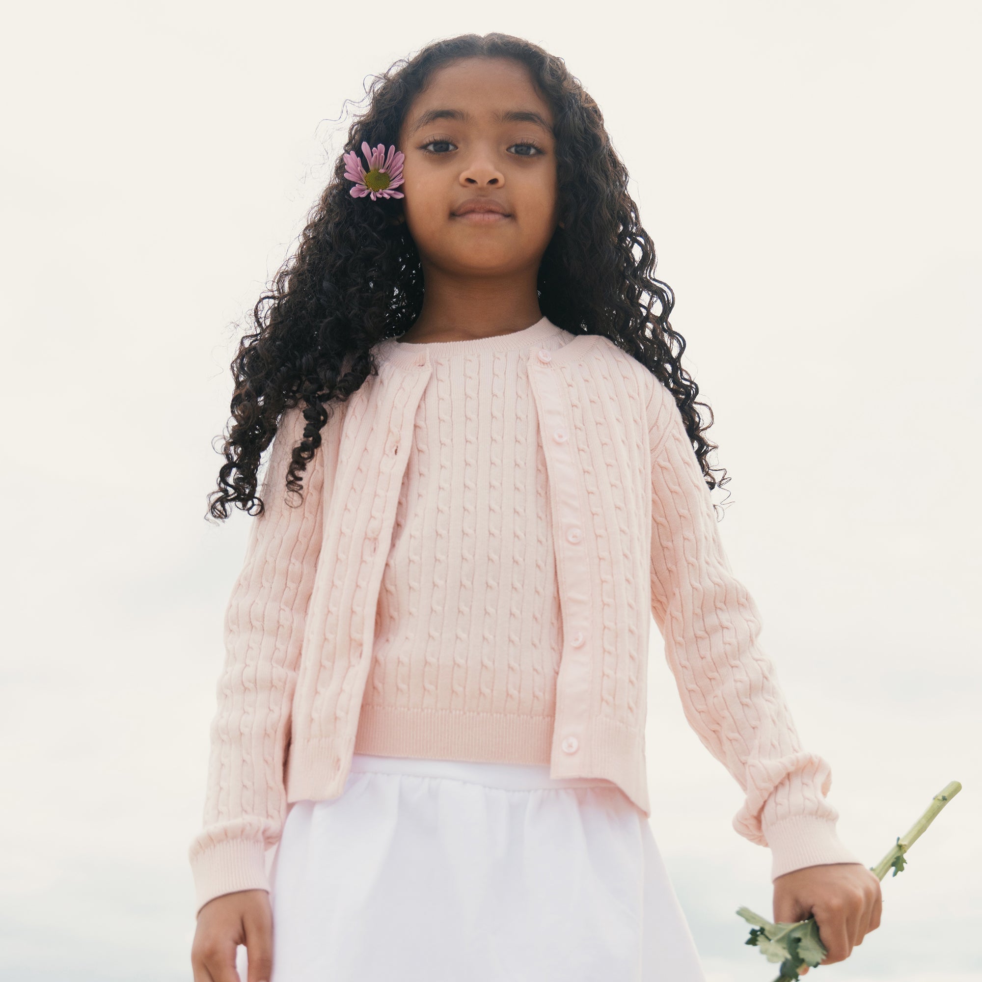 Organic Short Sleeve Cable Sweater