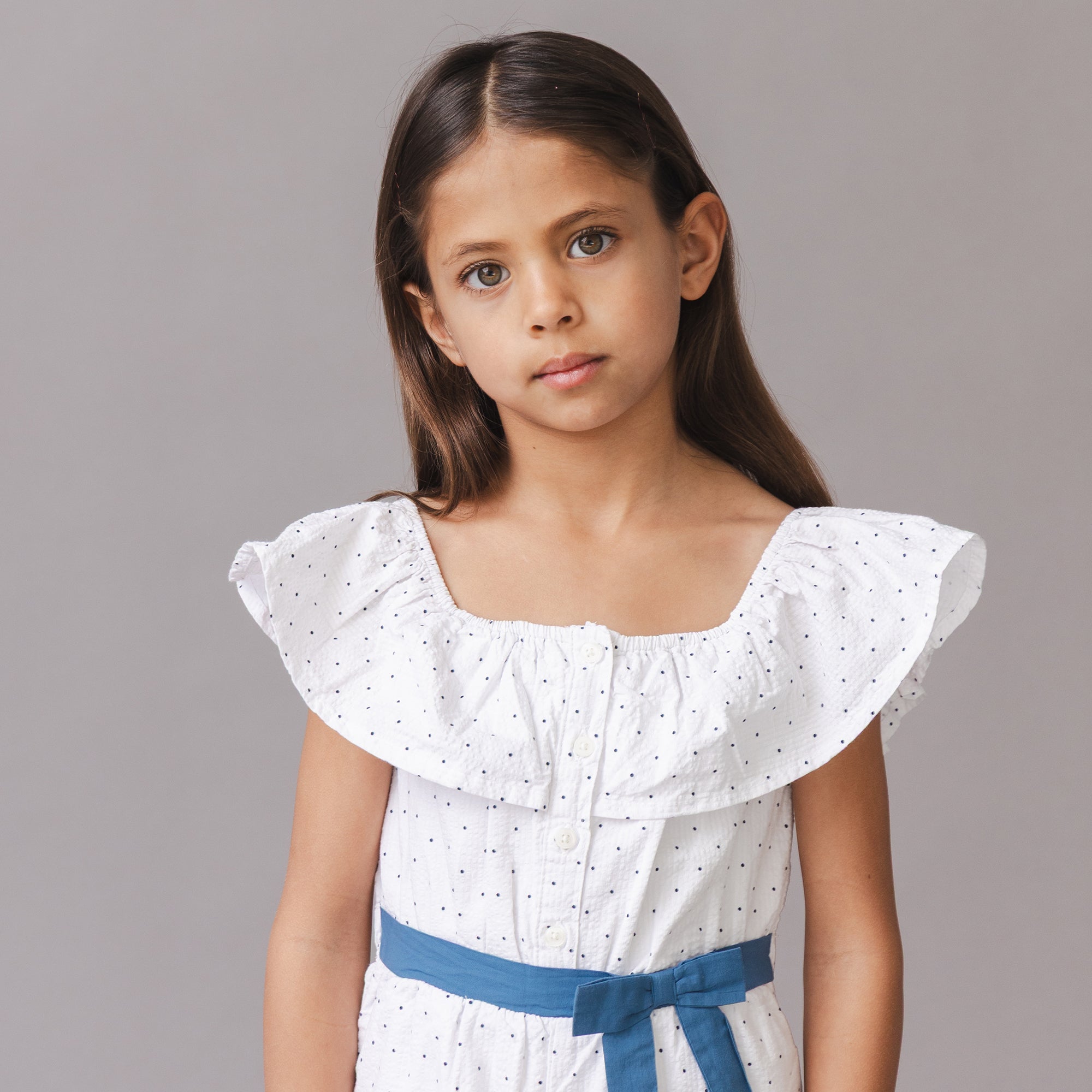Organic Seersucker Ruffle Romper