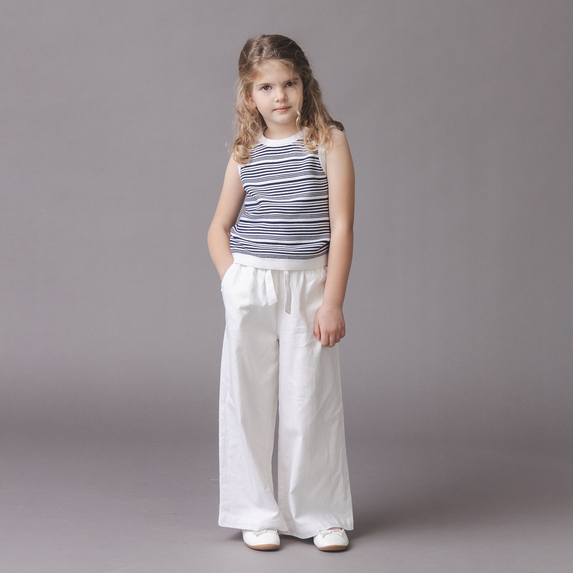 Linen Paper Bag Tie-Waist Pant