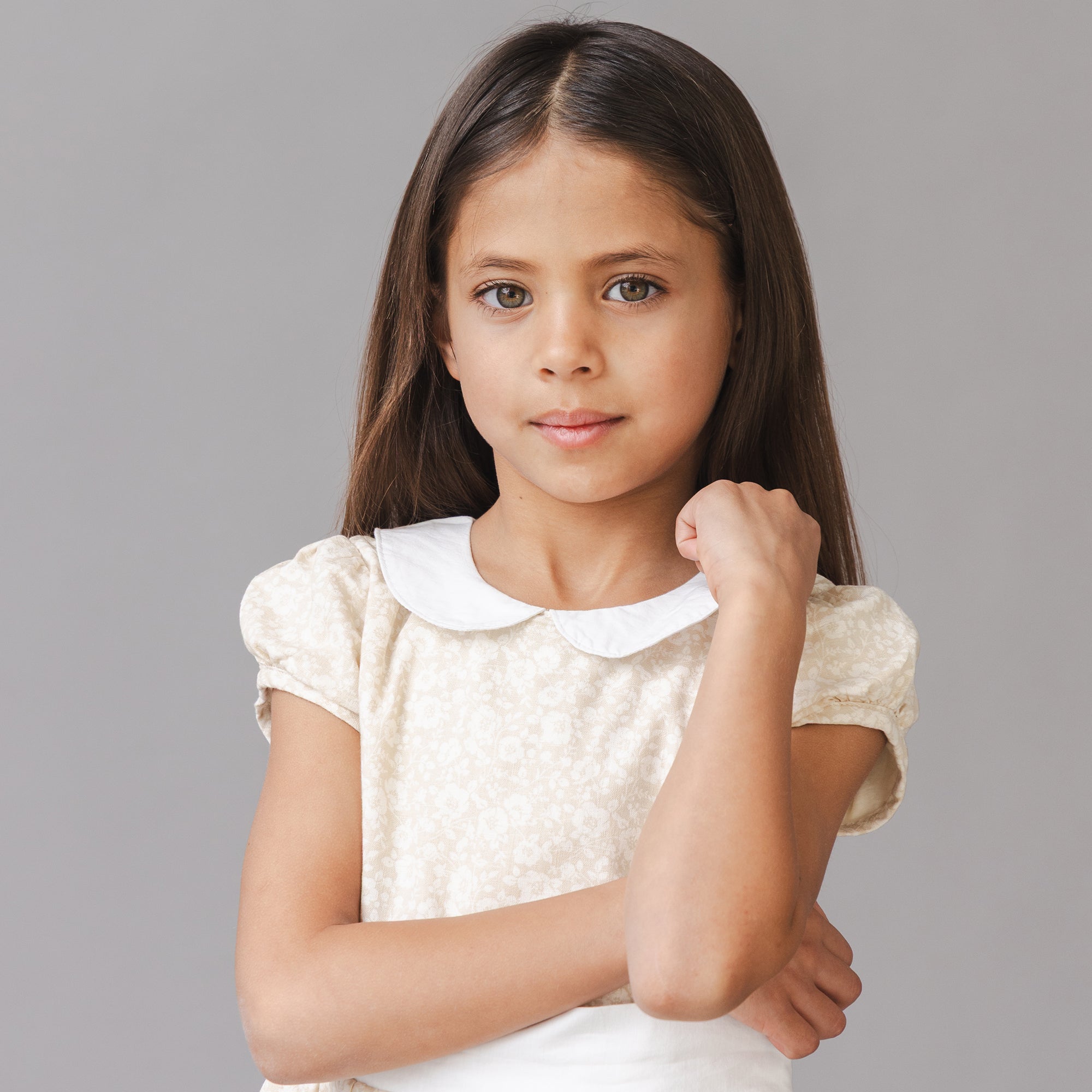 Linen Dress with Peter Pan Collar