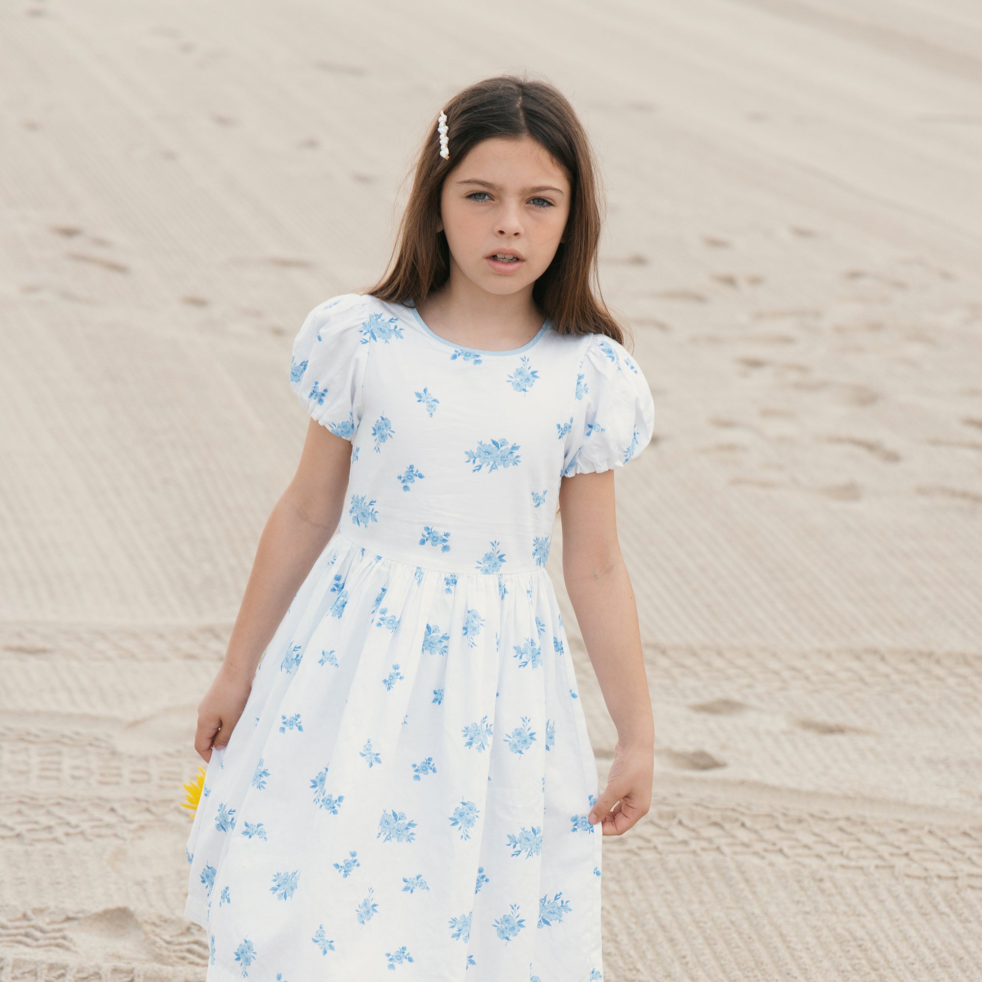 Organic Puff Sleeve Sateen Dress