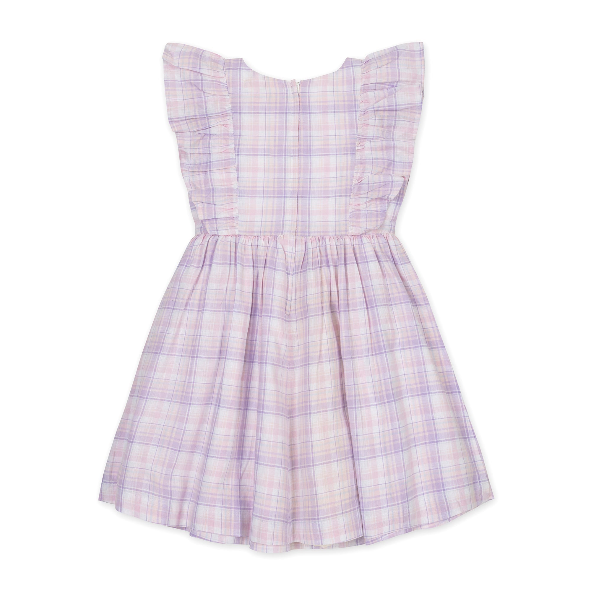 Linen Flutter Sleeve Pinafore Dress
