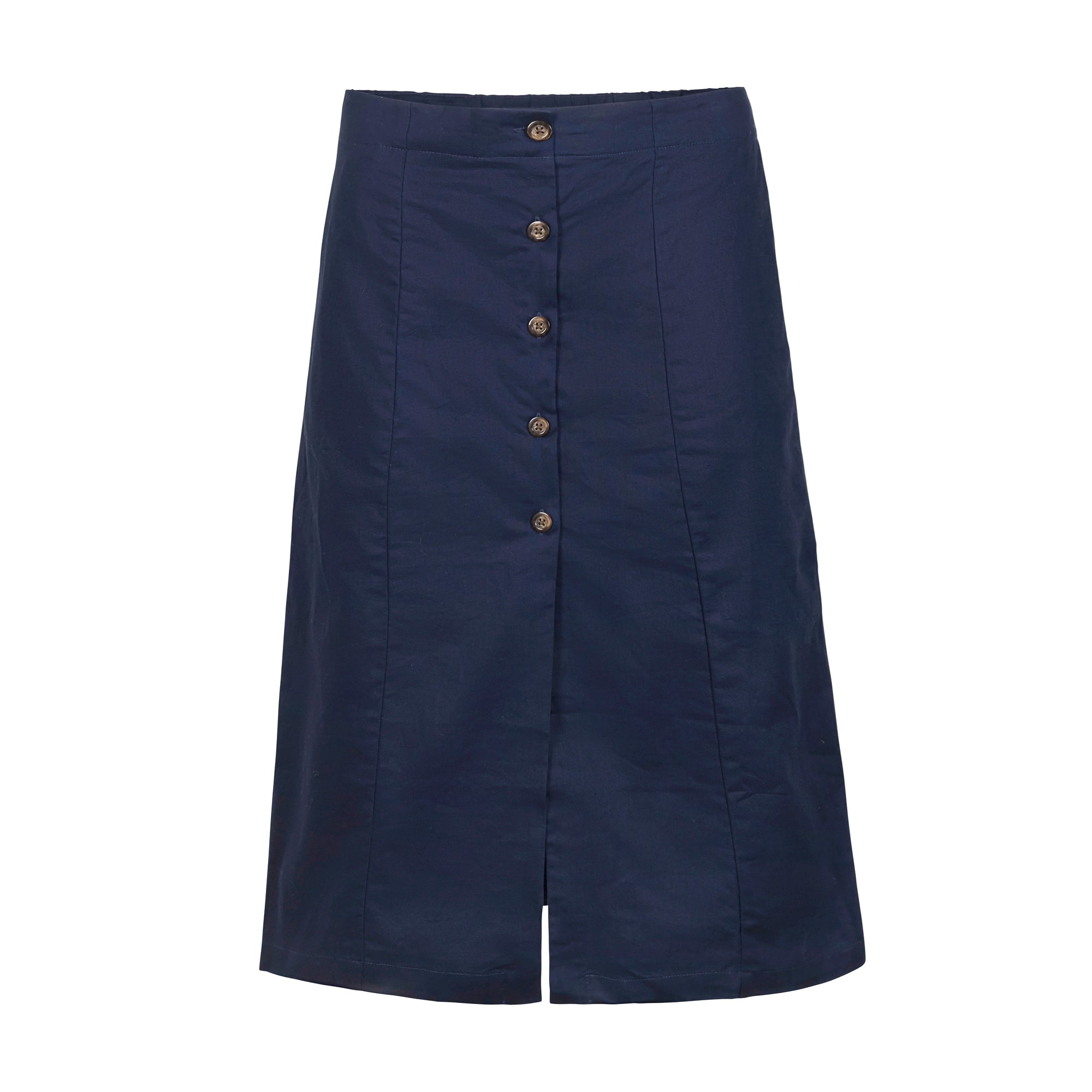 Linen Button Front Skirt